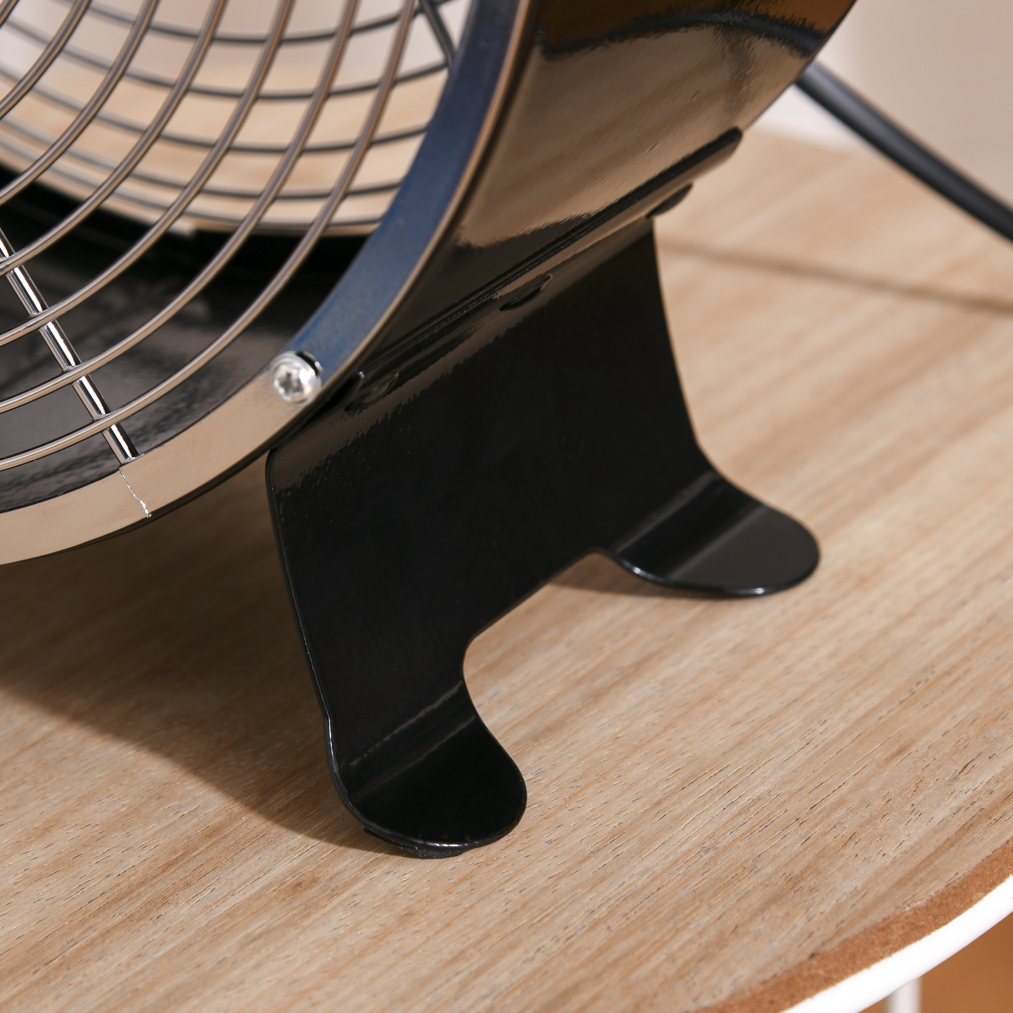 HOMCOM 10" 2-Speed Electric Table Desk Fan w/ Safety Guard Anti-Slip Feet Portable Personal Cooling Fan Home Office Bedroom Black 9
