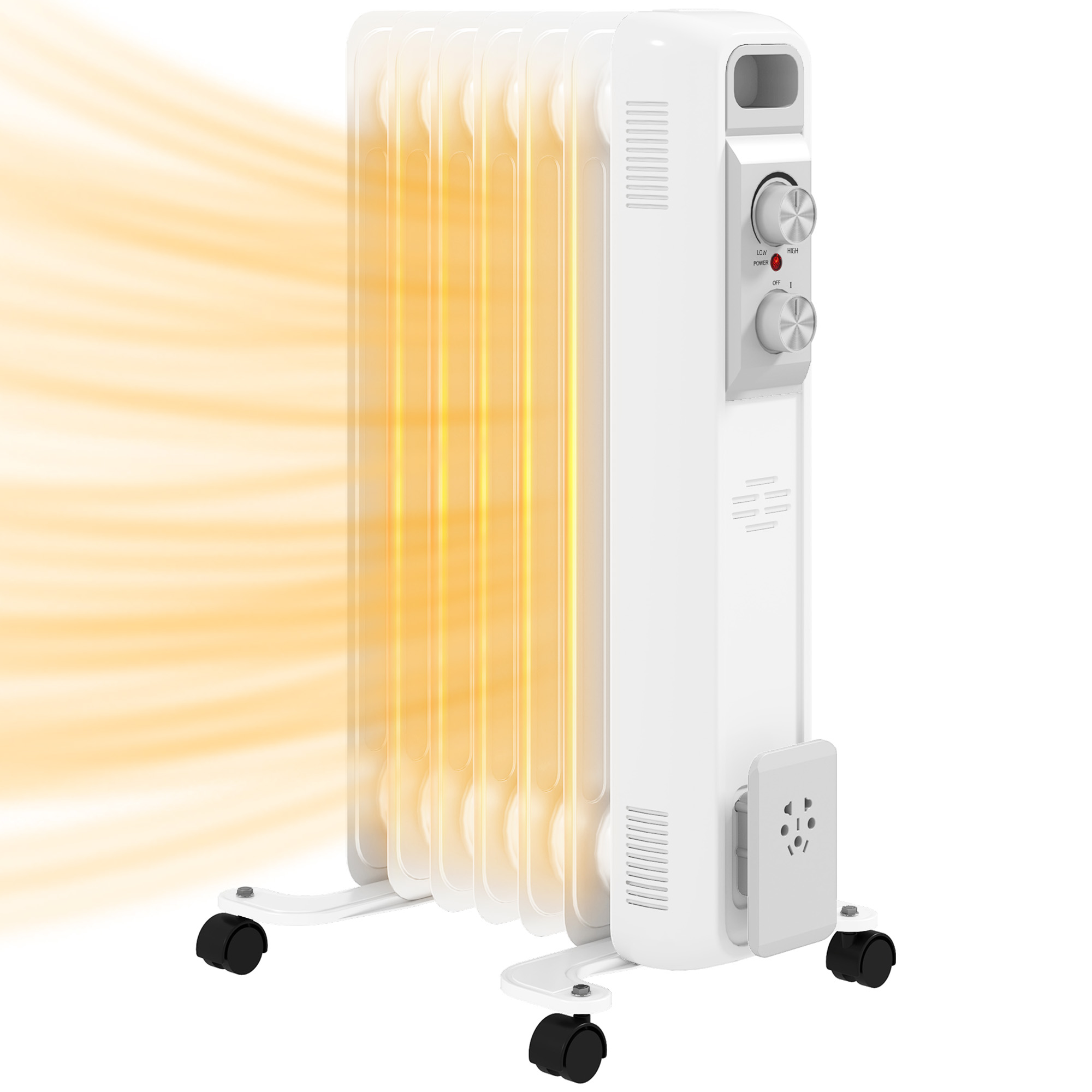 Product photograph of Homcom Oil Radiator Argos 1500w Energy Efficient Portable Electric Heater With 7 Fin 3 Heat Settings Overheat Protection Wheels White Aosom Uk from Aosom UK
