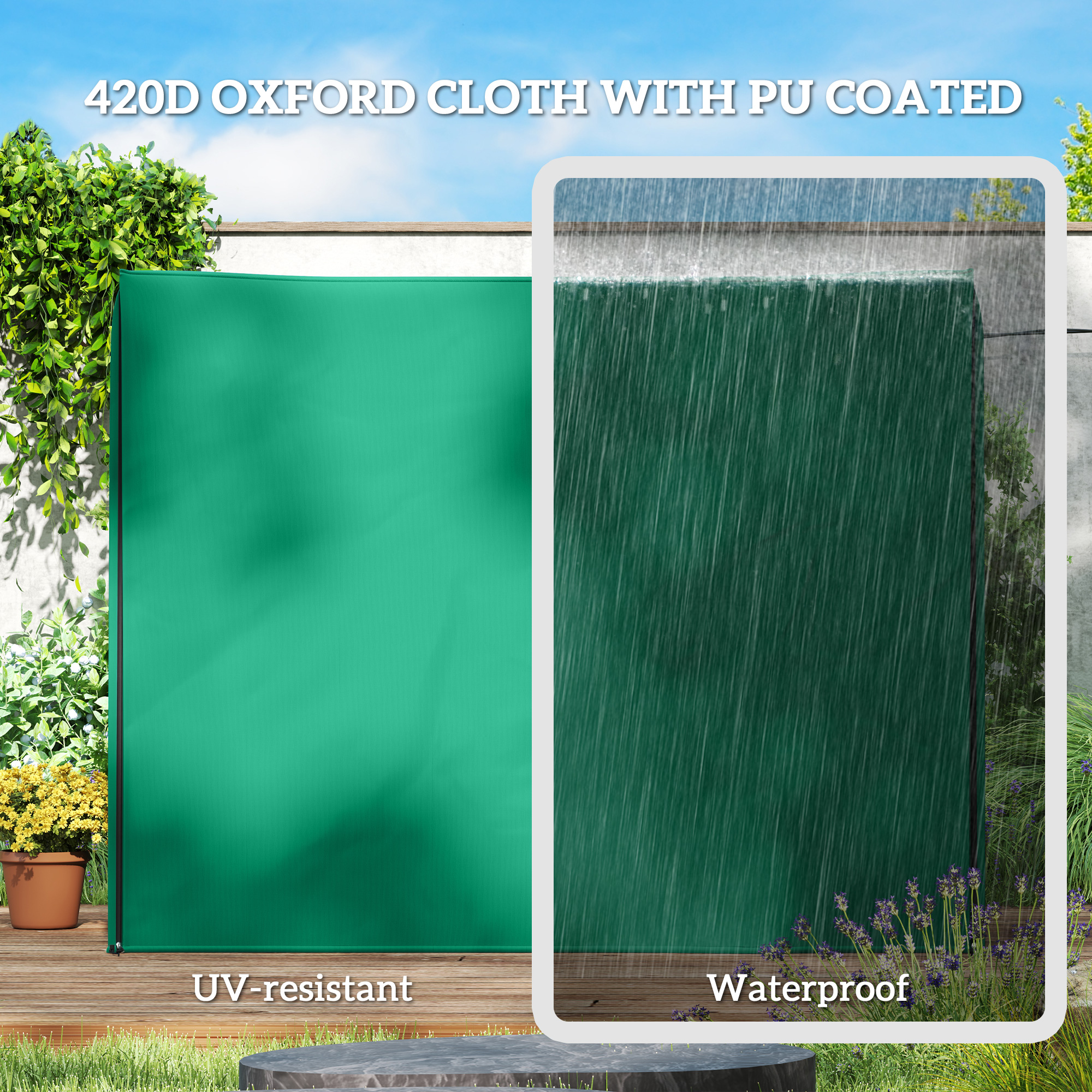 Outsunny 220 x 125cm Three-Seater Swing Chair Protective Cover Green 5