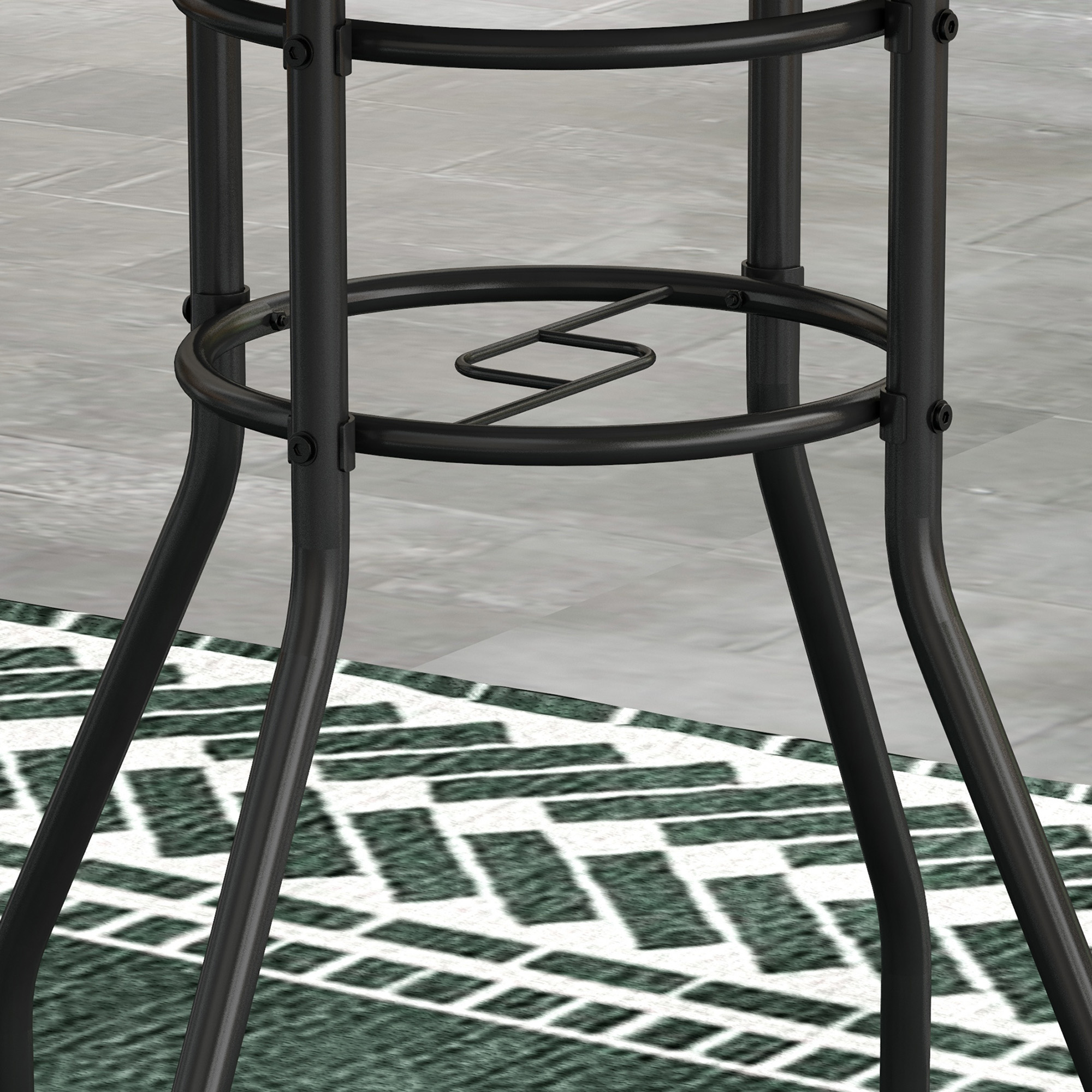 Outsunny Φ60 Garden Table, with Glass Printed Tabletop Multicolour 9