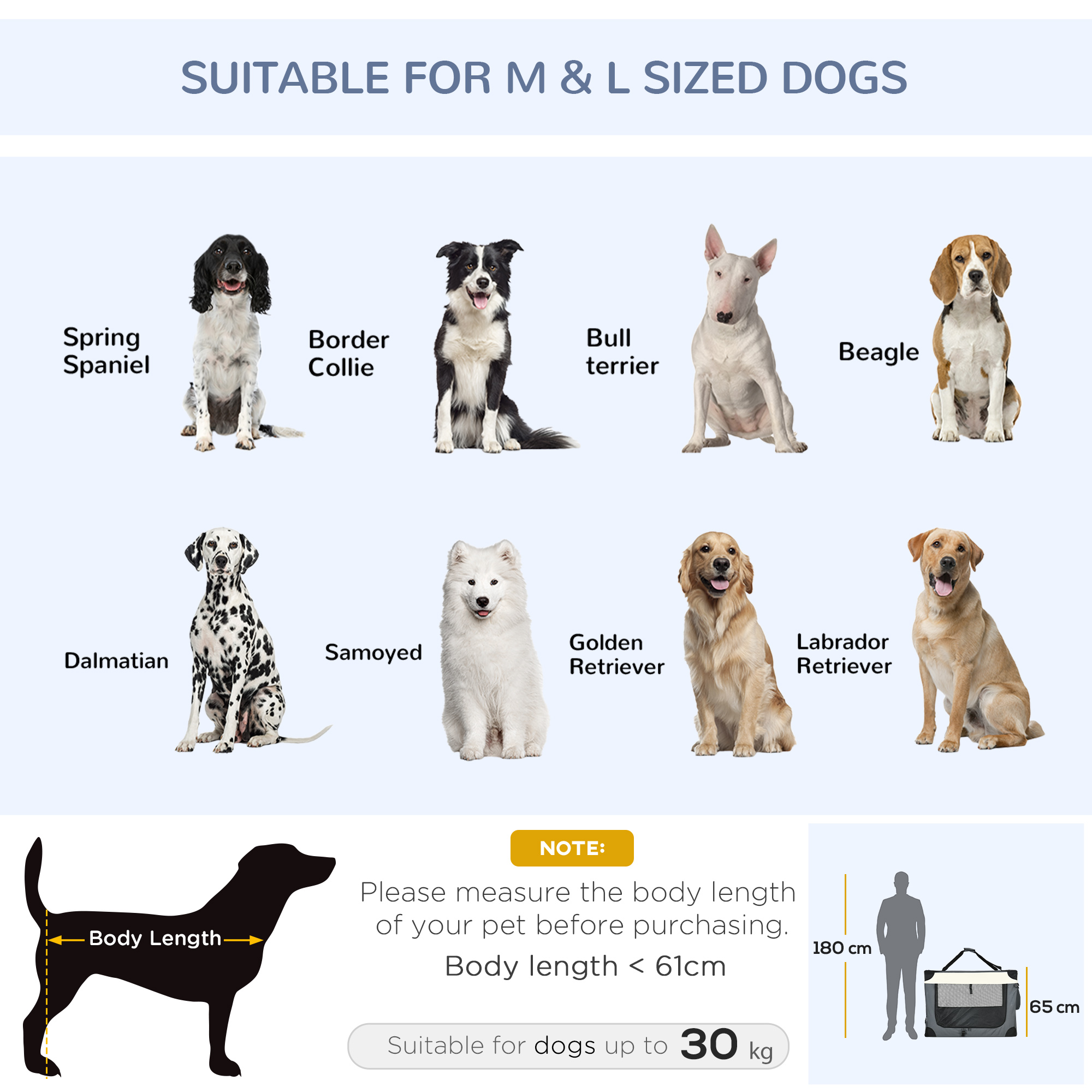 PawHut 91cm Foldable Pet Carrier, with Cushion, for Large Dogs and Cats Grey 5