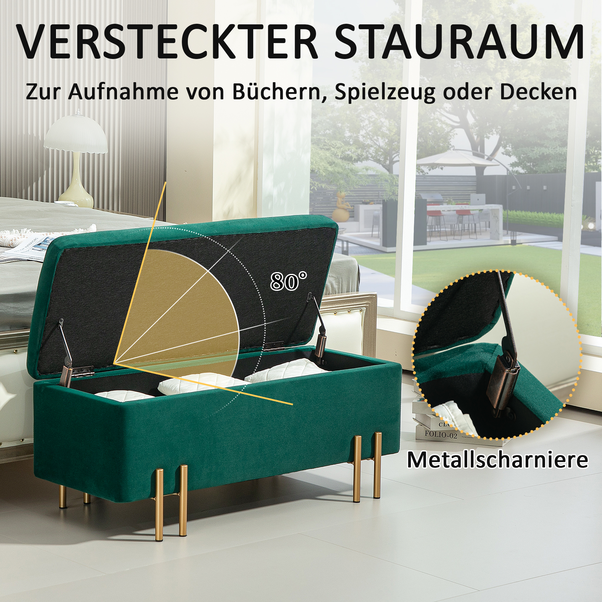 HOMCOM 3-delige Meubelset, Opbergruimte, 2 X Zitkubussen, Gestoffeerde Opbergkist, Tot 130 Kg Belastbaar 75 X 40 X 42 Cm~1r4m7q0u9oo00
