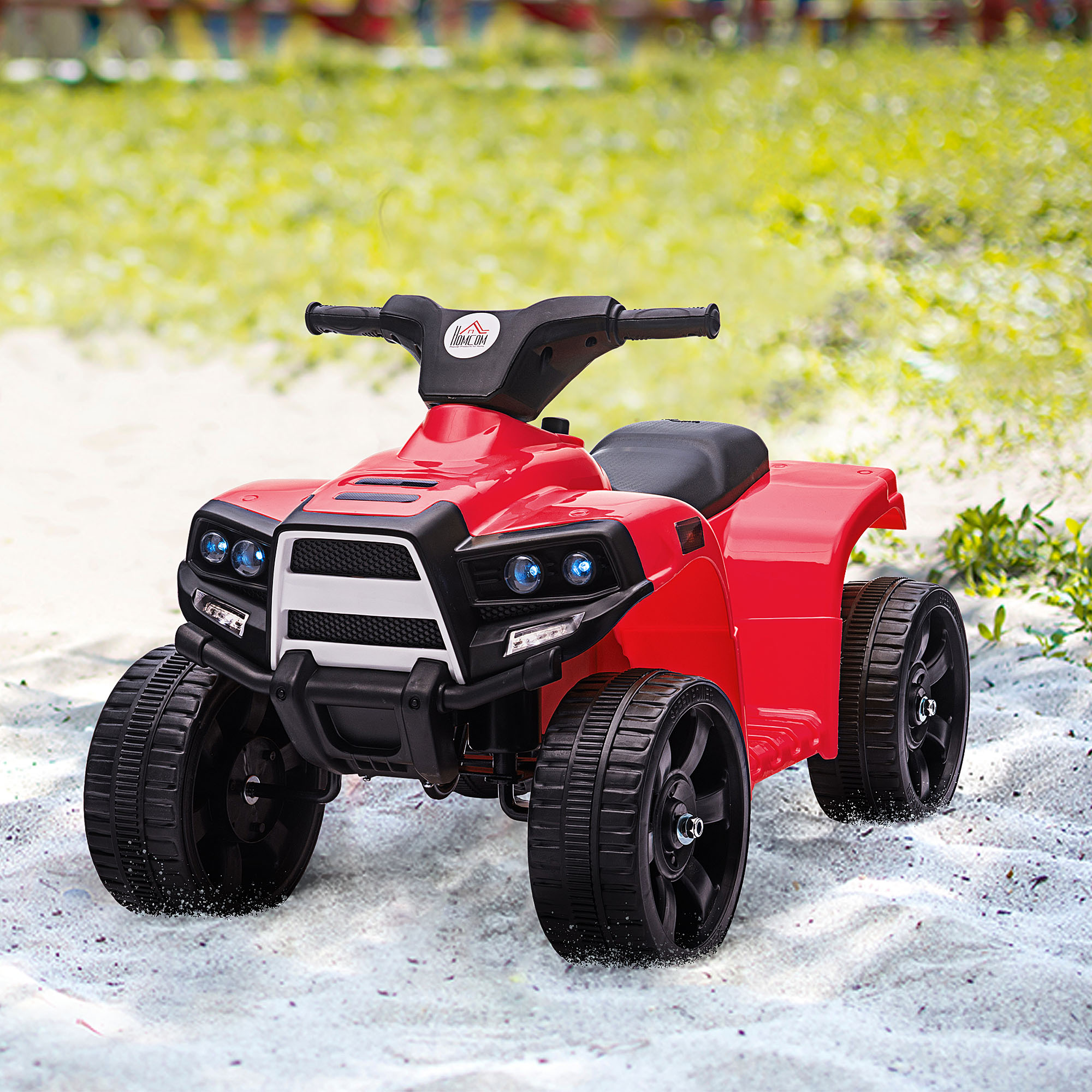 HOMCOM 6V Kids Electric Ride on Car, ATV Toy, Quad Bike with Headlights, Horn, for Toddlers 18-36 Months Red 2