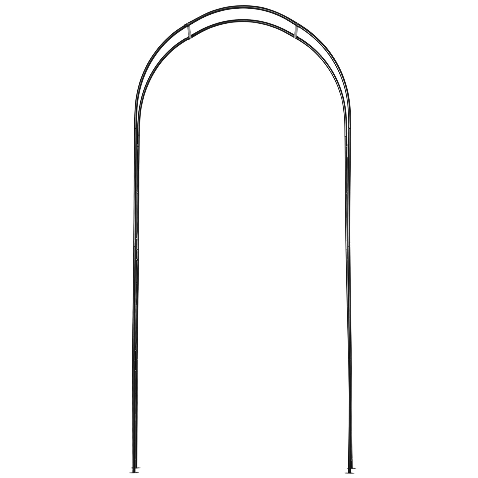 Outsunny Steel Frame Outdoor Arbor & Trellis Garden Arch, Black | Aosom UK