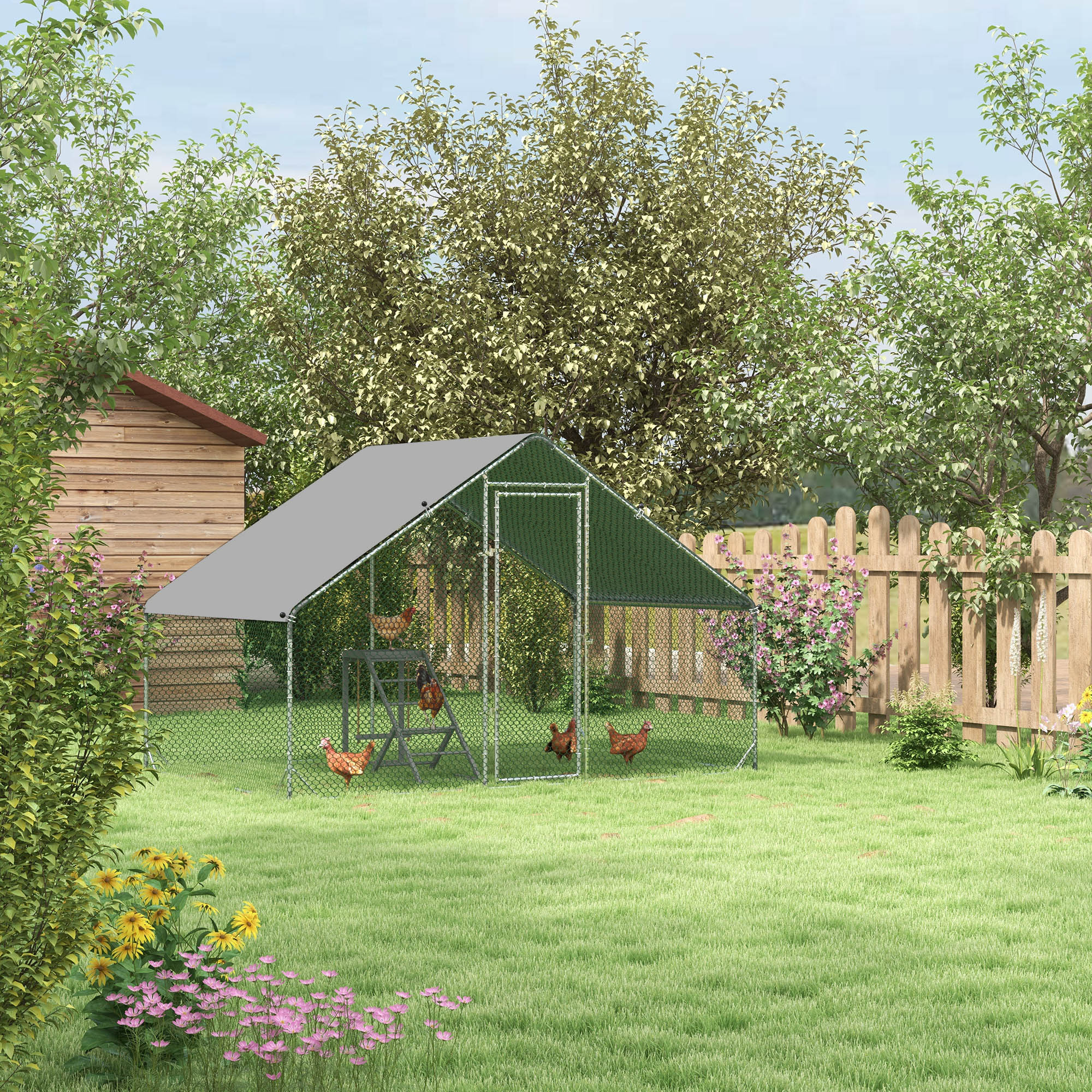 PawHut 5 Tier Large Hamster Cage on Wheels with 17 cm Deep Tray, Storage Shelf for Syrian, Gerbil, Rats