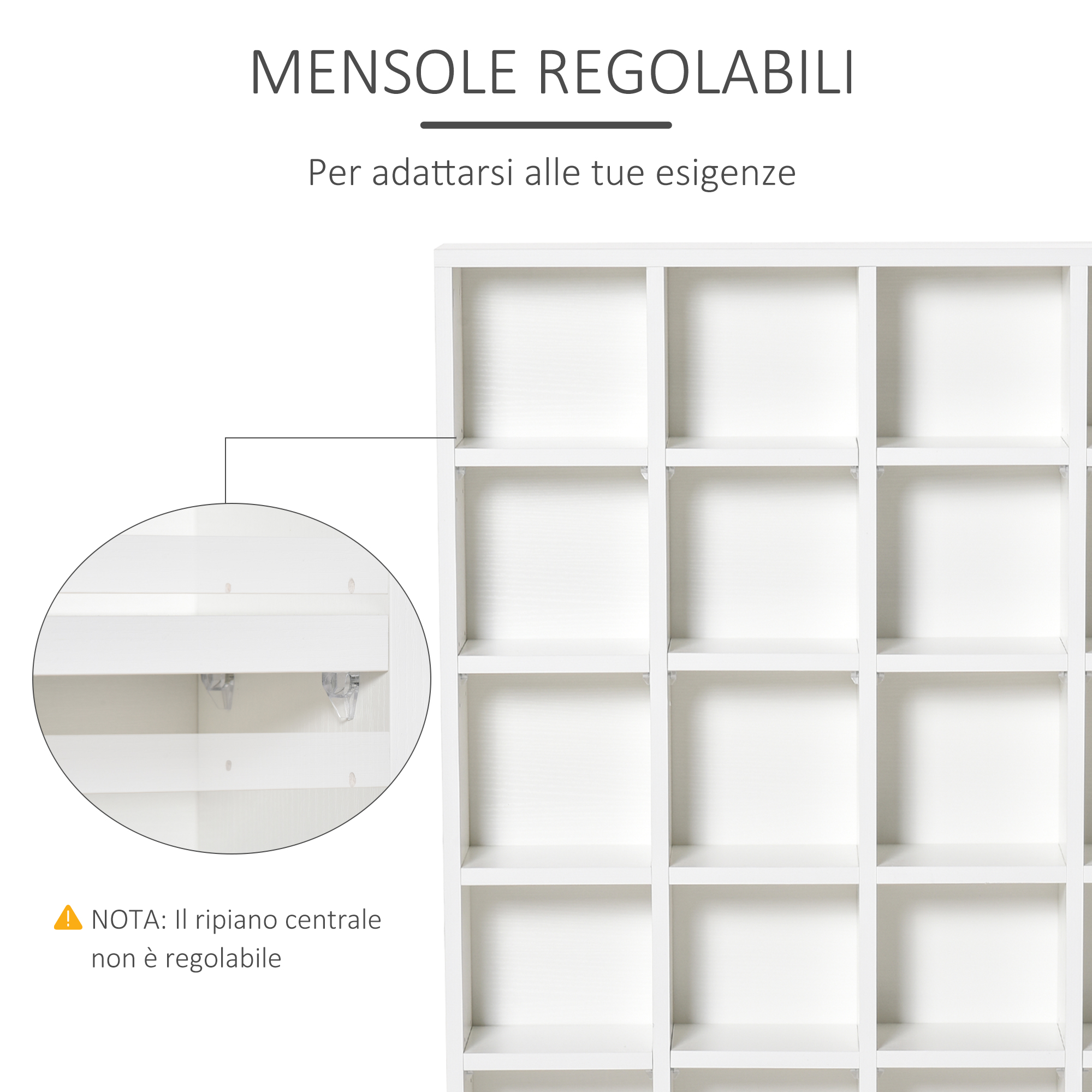 Libreria 82x217h cm rovere artisan con ripiani regolabili - Homely office