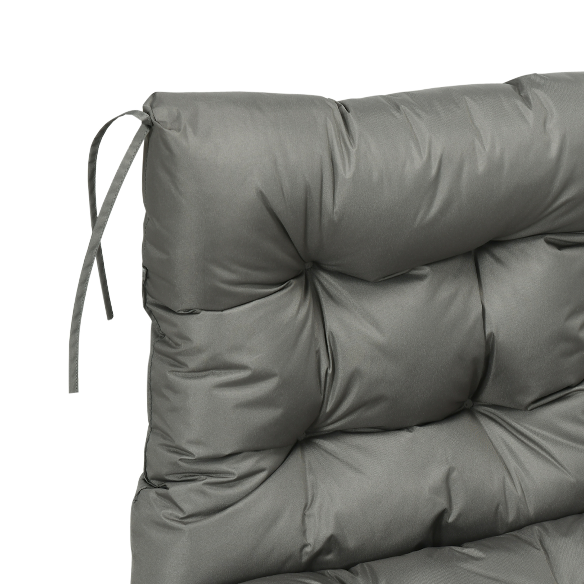 Outsunny Garden Back Chair Cushion, Comfortable Patio Seat Cushion Pad with Backrest for Outdoor & Indoor Use, Light Grey 8