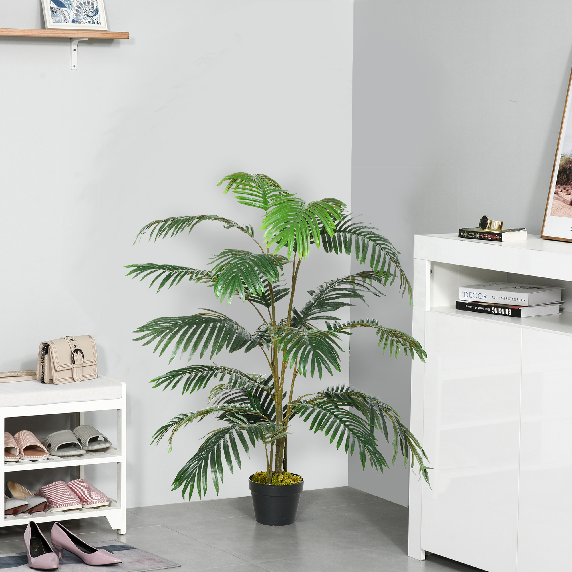 HOMCOM Pianta Finta Monstera Alta 180cm con Vaso per Interno ed Esterno
