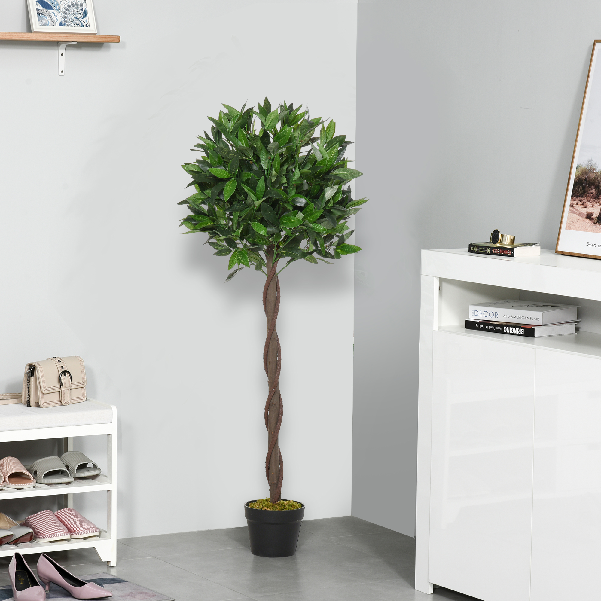 Set Di 2 Alberi Di Cedro Artificiali 1,5 M – Piante Finto Con Vaso, Resistenti Ai Raggi UV – Per Esterno, Terrazzo E Ingresso