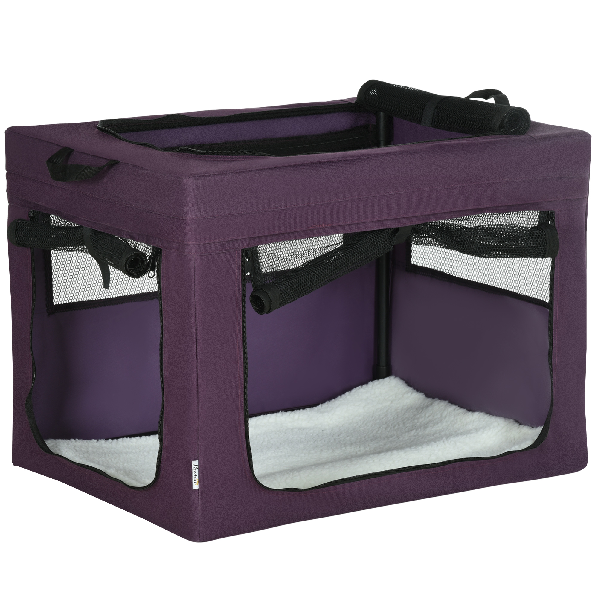PawHut 69cm Pet Carrier, with Cushion, for Miniature and Small Dogs - Grey