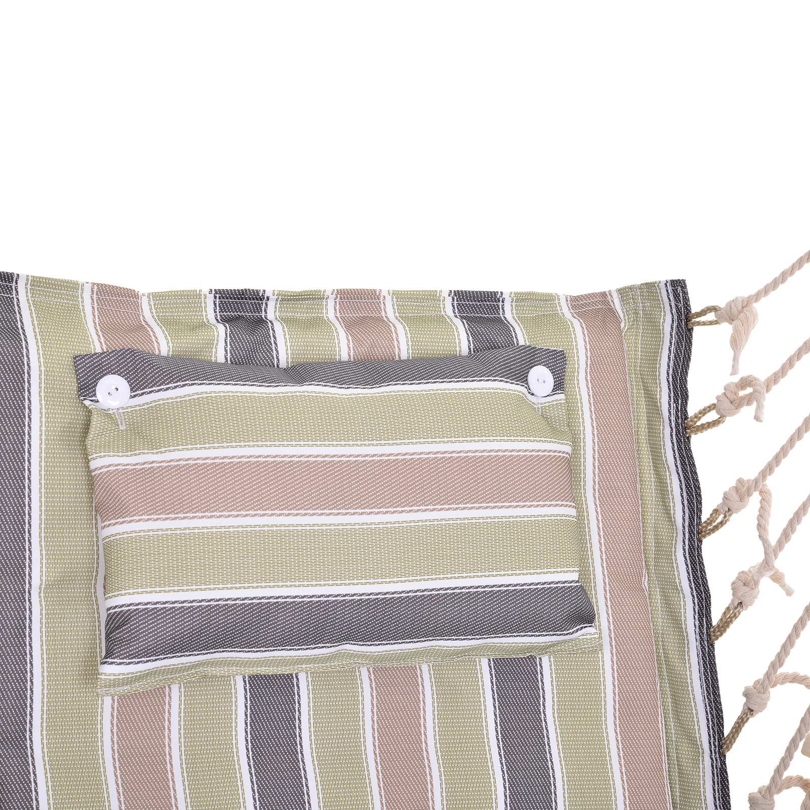 Outsunny Chaise Suspendue Hamac De Voyage Portable - Coton Macramé Rayé Multicolore - Dim. 100x49x106 Cm