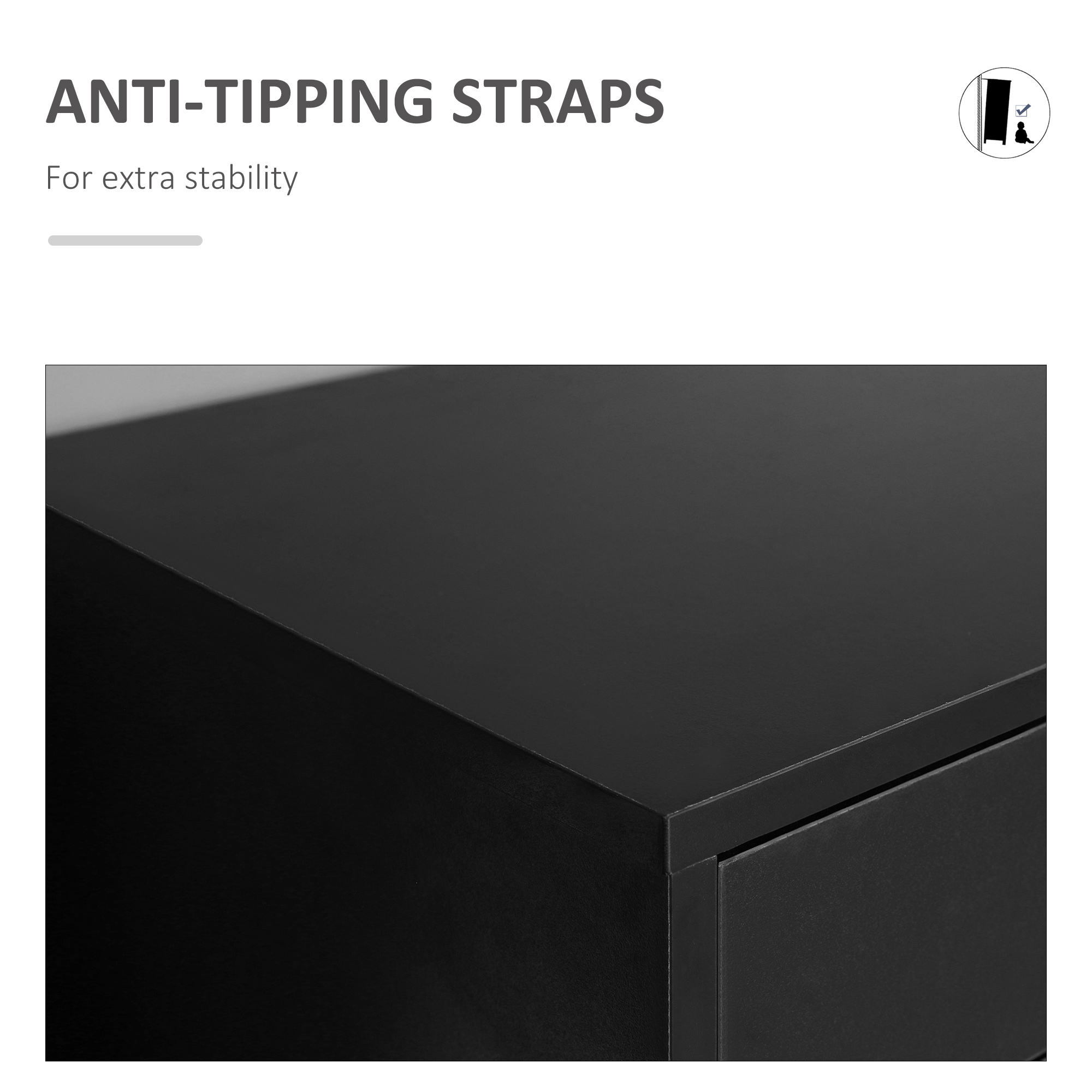 Vinsetto Seven-Drawer Filing Cabinet, with Wheels Black 7