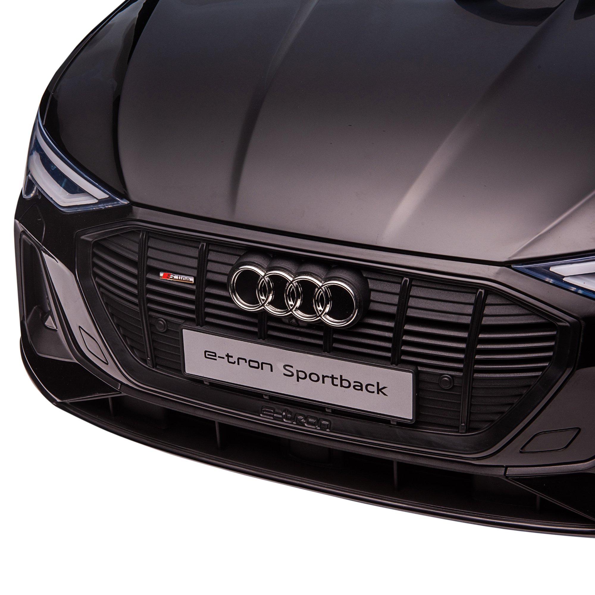 Elektriline lasteauto 12V elektrisõiduk Audi E-tron elektriauto puldiga, turvavöö, muusikaga (MP3/USB/TF), lastesõiduk lastele vanuses 3-5 aastat, 3-5 km/h, must