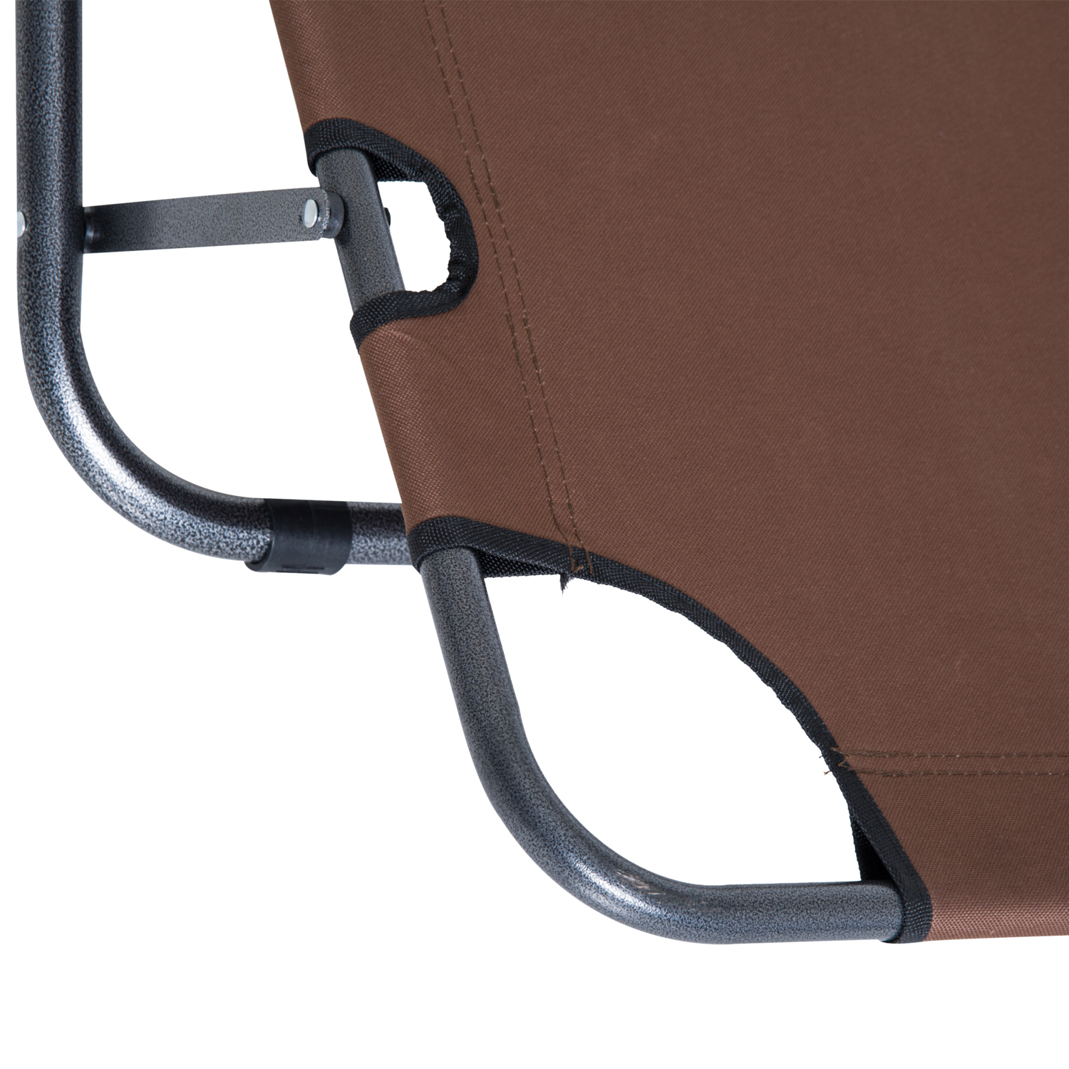 Outsunny 2 in 1 Folding Sun Lounger Reclining Garden Chair Set of 2 with 2-Level Adjustable Backrest, Outdoor Zero Gravity Recliner Garden Chairs with Head Pillow and Armrests, Brown 7