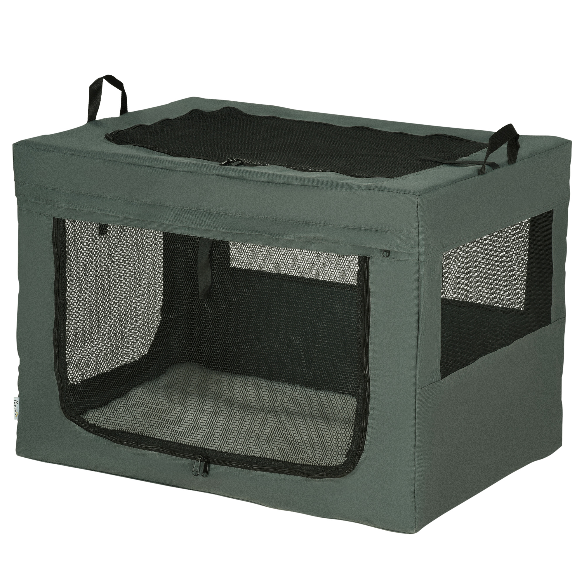 Comparer les prix de PawHut Sac de transport pliable pour animaux de compagnie avec poignée tissu en maille 79,5L x 57l x 57H cm gris noir
