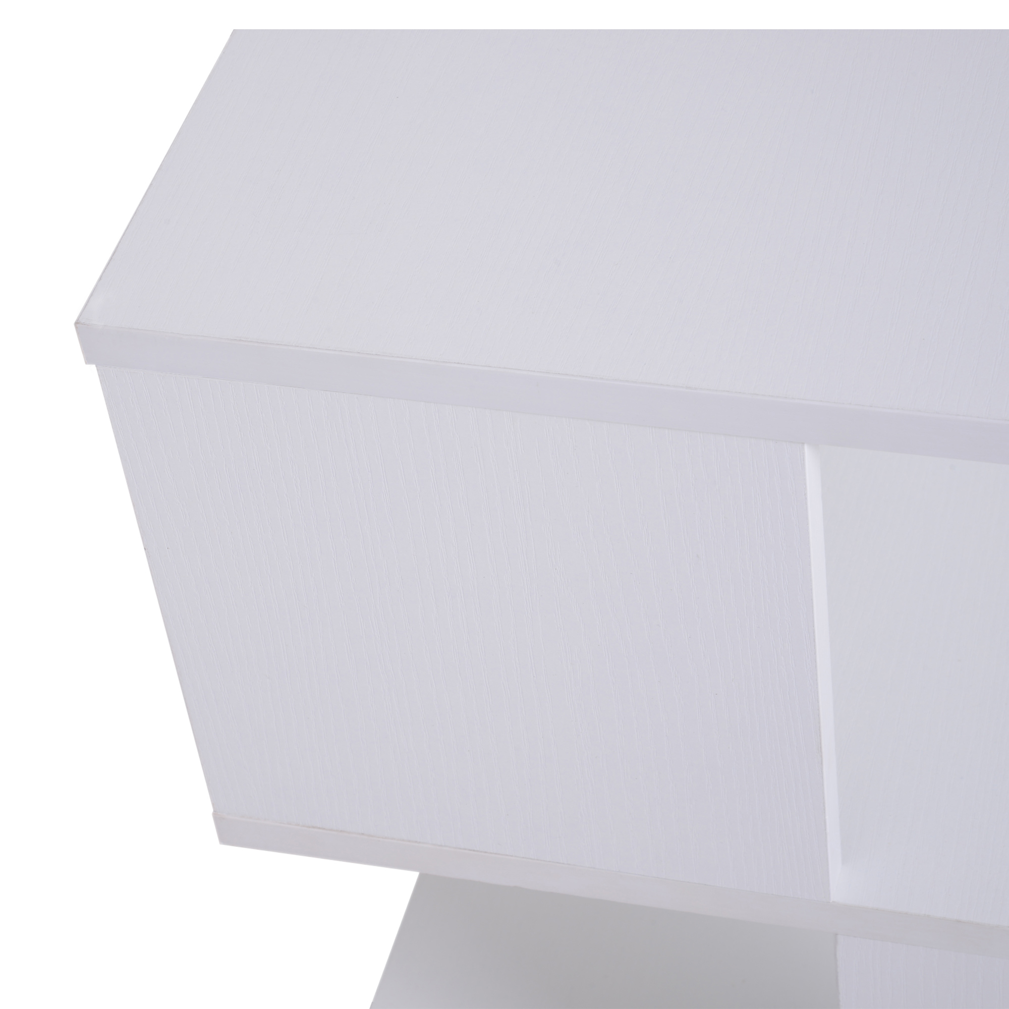 HOMCOM Side Table Square Coffee Table Modern End Table with 2 Tier Storage Shelves for Living Room, Bedroom, White 9