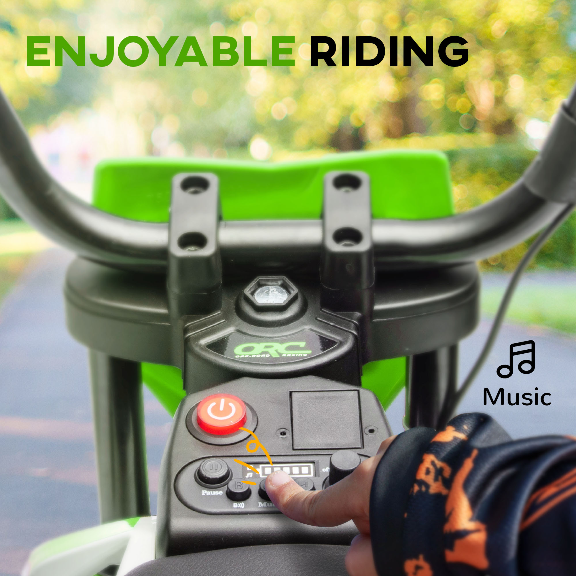 AIYAPLAY 12V Kids Electric Motorbike, Kids Electric Ride on motorcycle w/ Twist Grip Throttle, Training Wheels, Green 7