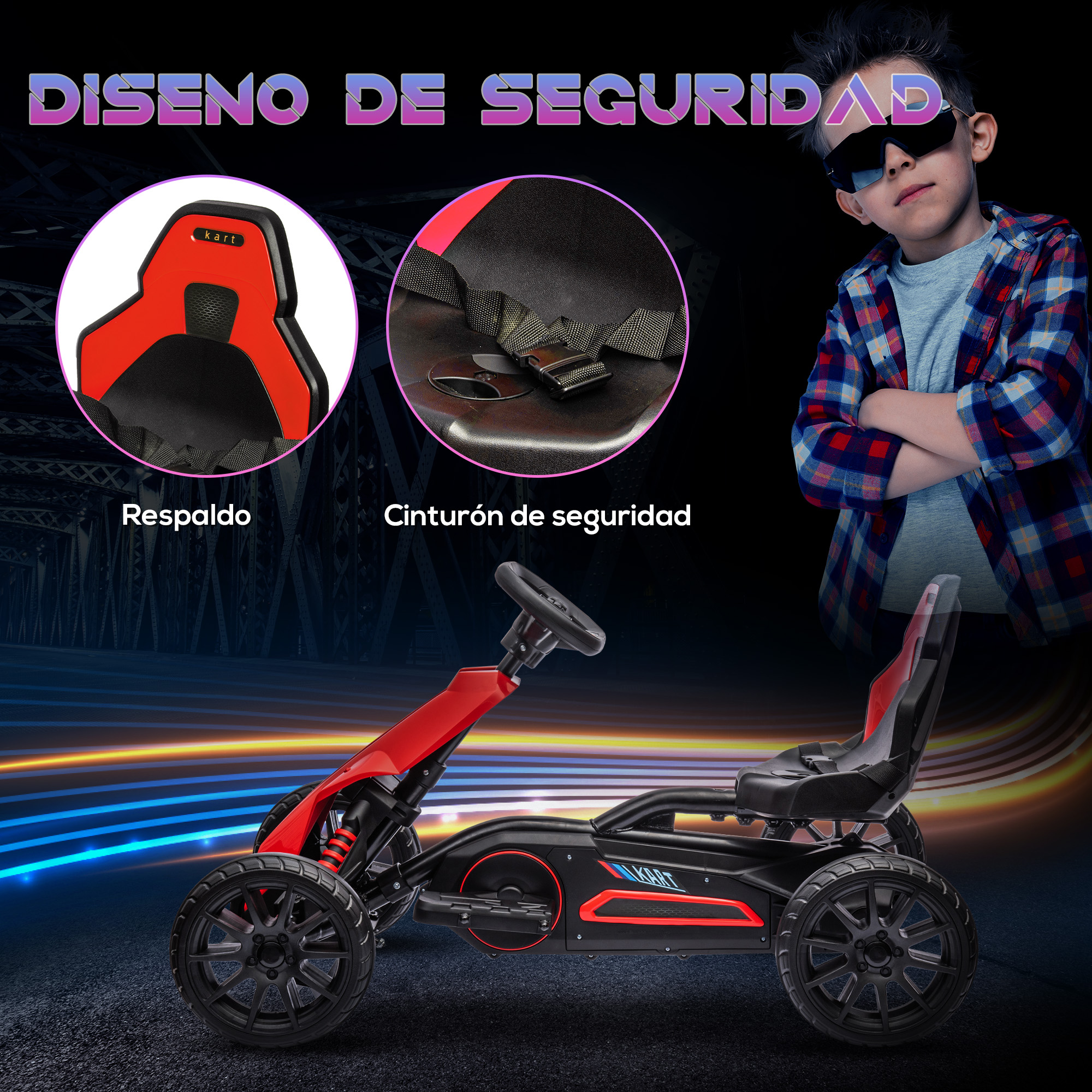 Go Kart Eléctrico Montable Para Niños Con Luz Led Y Música Little Monkey Go Kart Eléctrico Montable Para Niños Con Luz Led Y Música Little Monkey