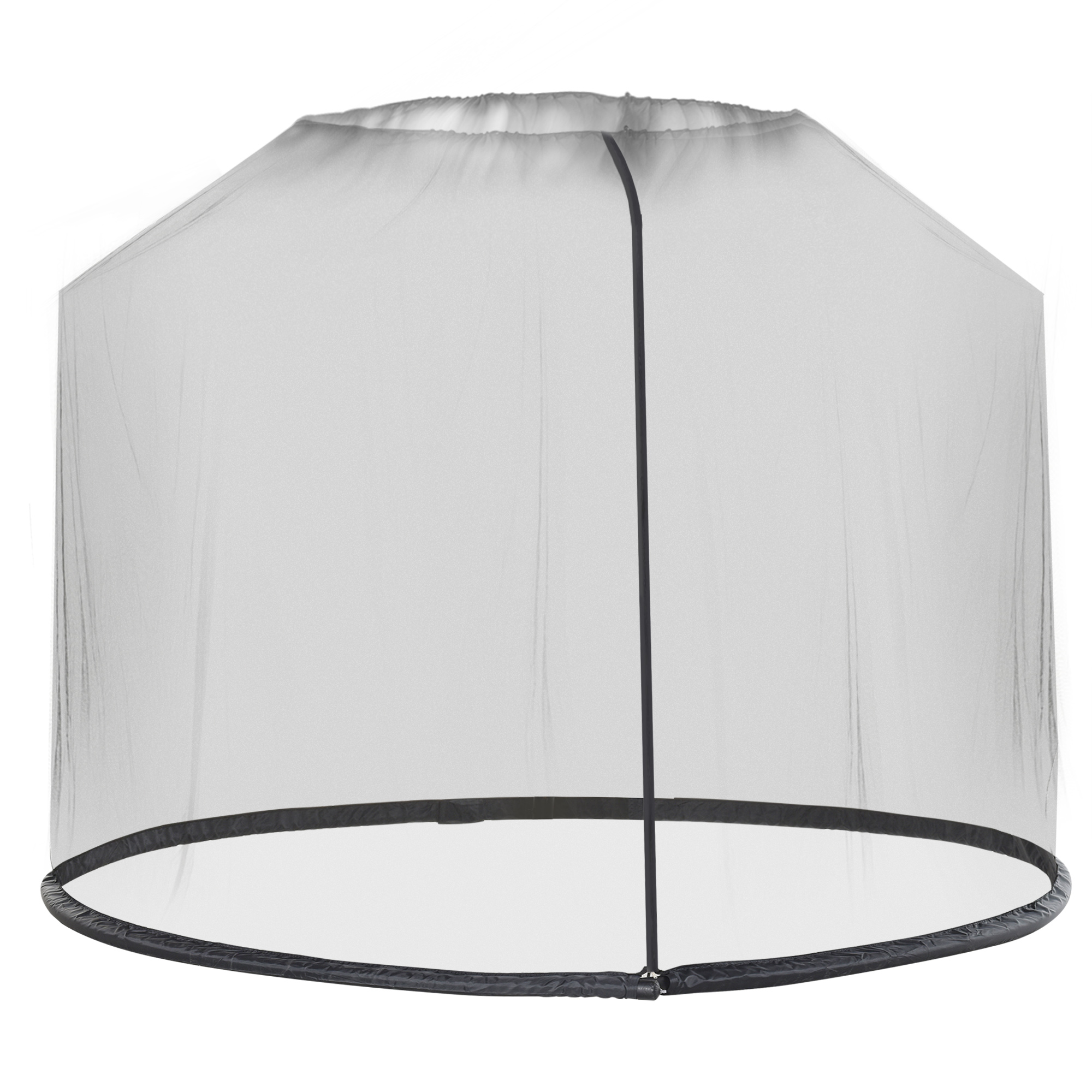 Outsunny Moskitonetz für Sonnenschirm Fliegennetz Mückennetz Ø3 x H2,3 m, Schwarz, ideal für Garten & Terrasse Aosom.de