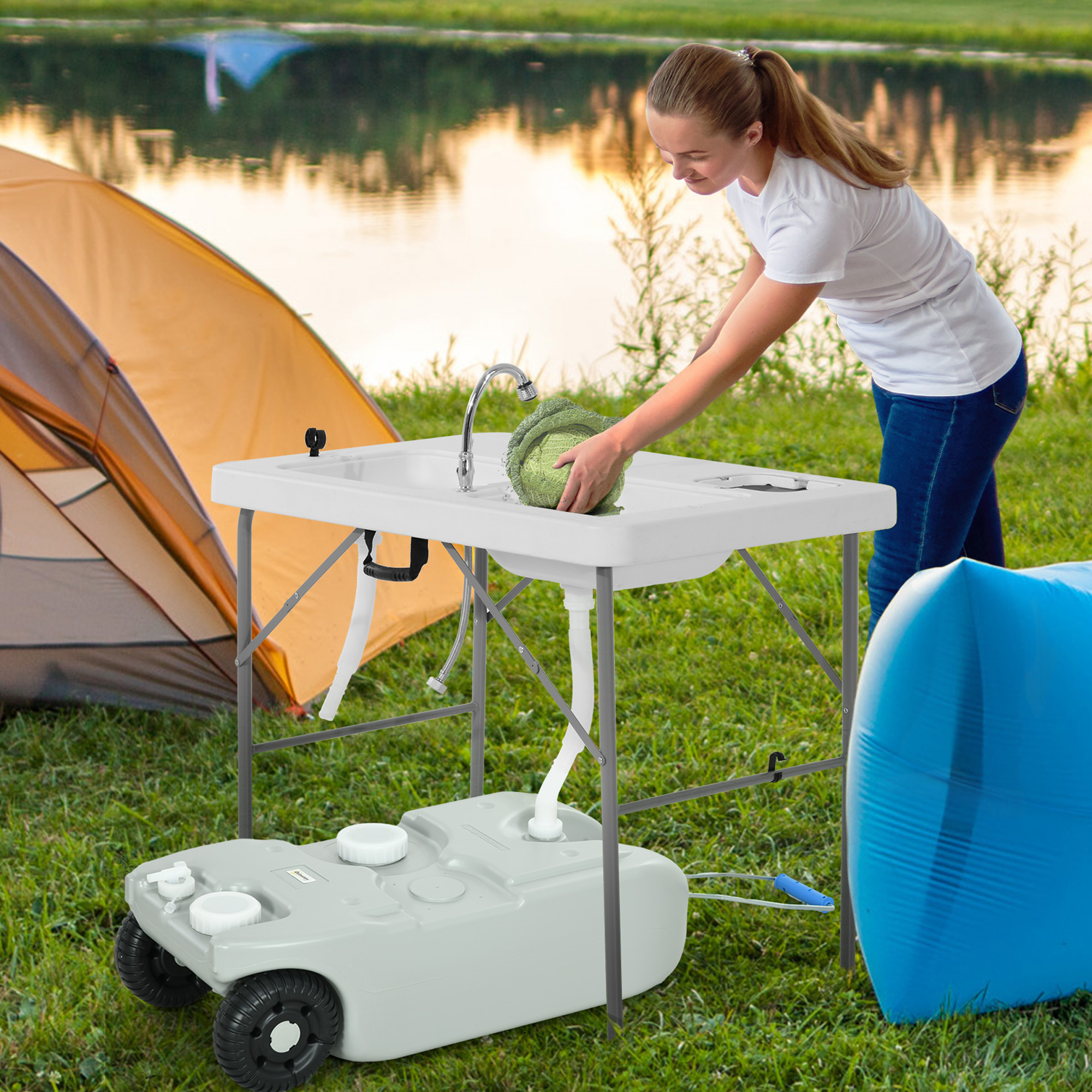 ROLLTANK 25L GRAU Abwassertank Wassertaxi 25 L Caravan Abwasserrolltank