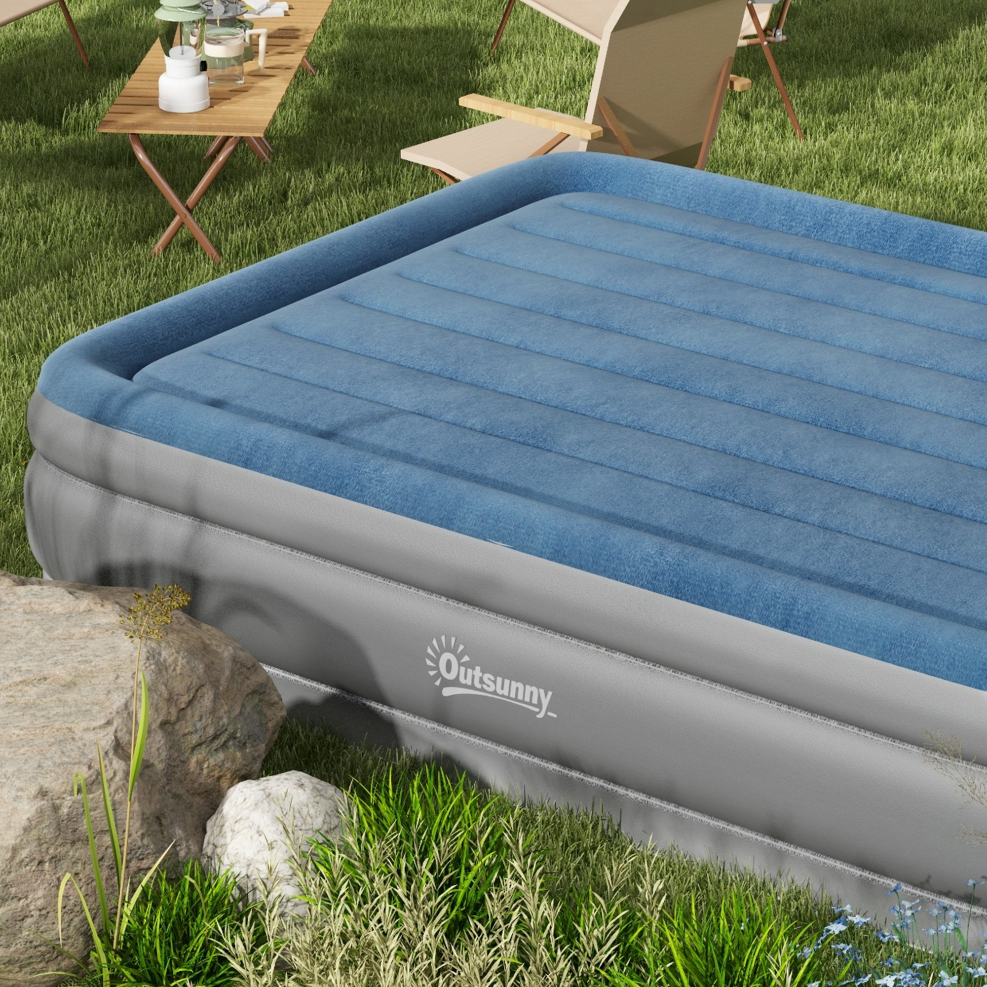 Outsunny King-Size Inflatable Mattress, with Built-In Electric Pump and Bag 8