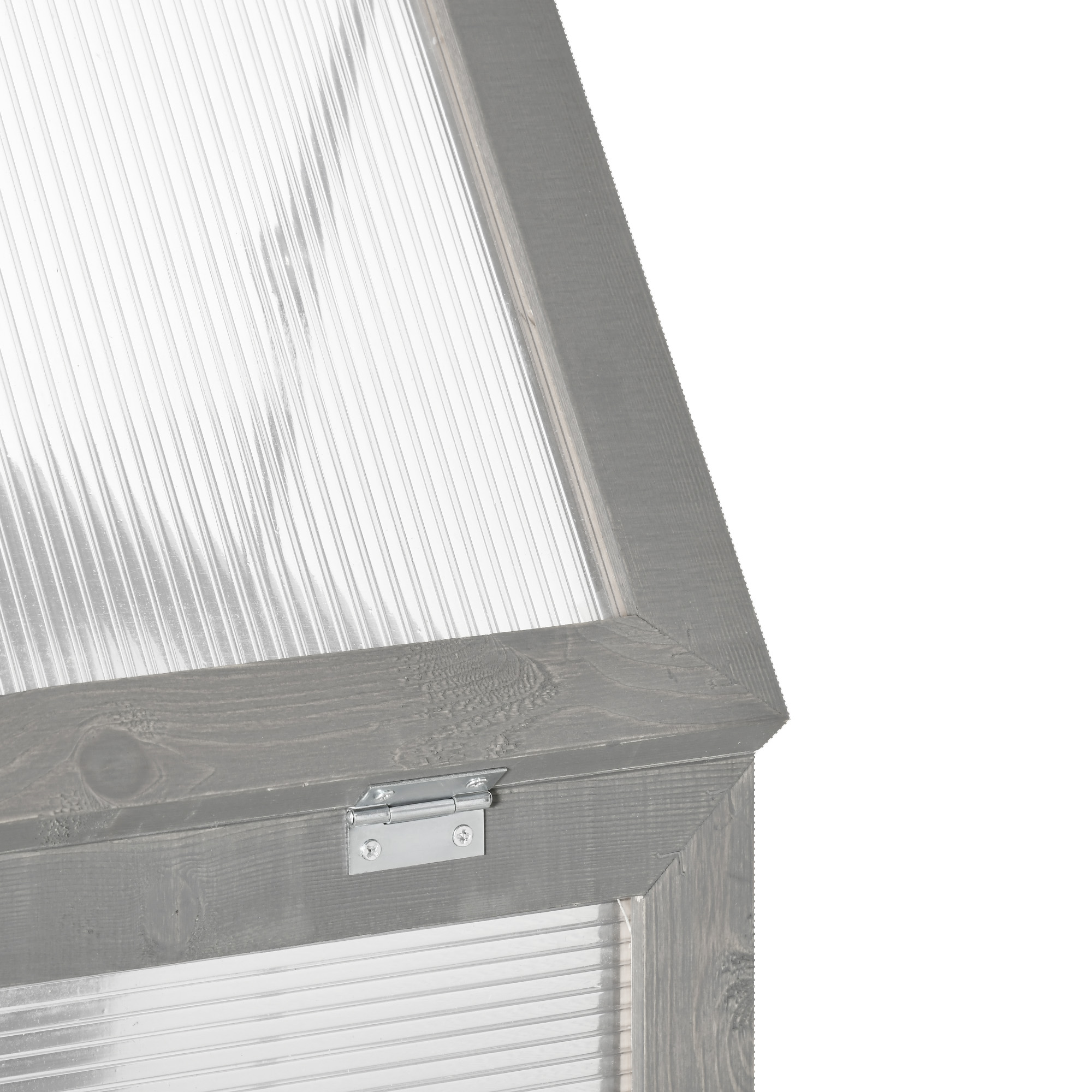 Outsunny 3-tier Wood Greenhouse Garden Polycarbonate Cold Frame Balcony Grow House w/ Storage Shelf for Plants, Flowers, Dark Grey 8