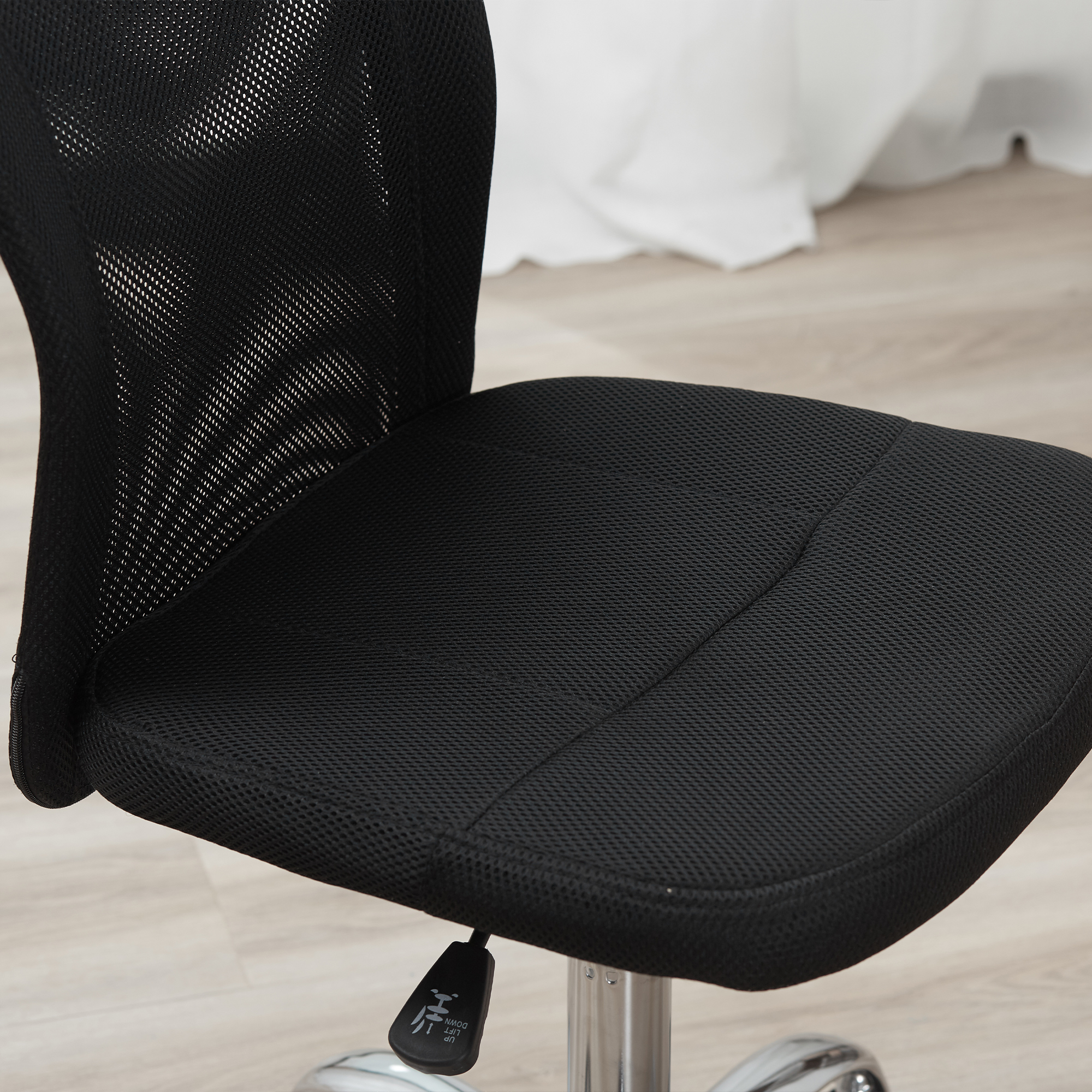 Vinsetto Office Chair, Armless Desk Chair, Adjustable Computer Swivel Chair with Rolling Wheels and Mesh Back for Home Work Study, Black 7