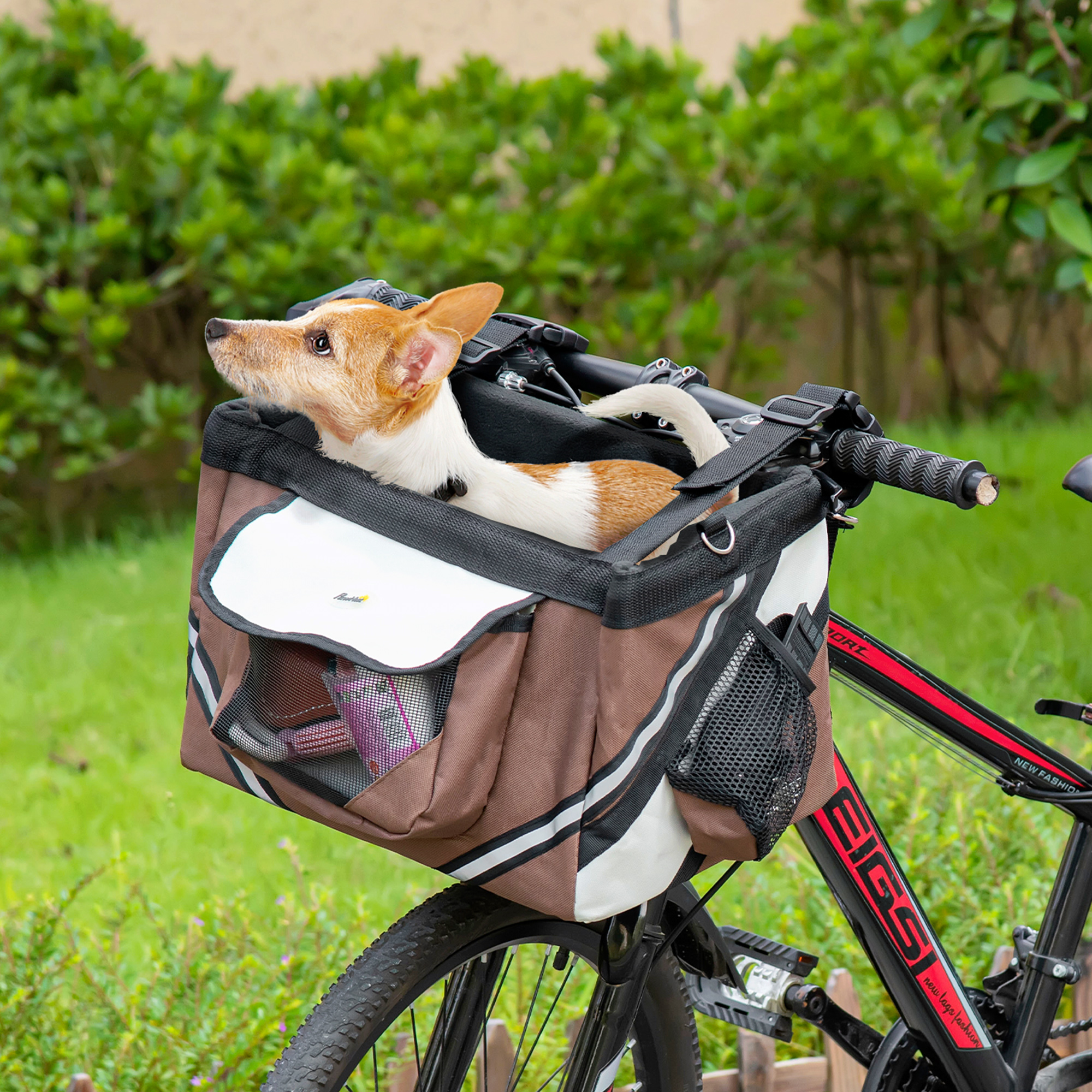 PawHut Foldable Pet Carrier Bag Dog Bike Basket Soft-Sided Cat