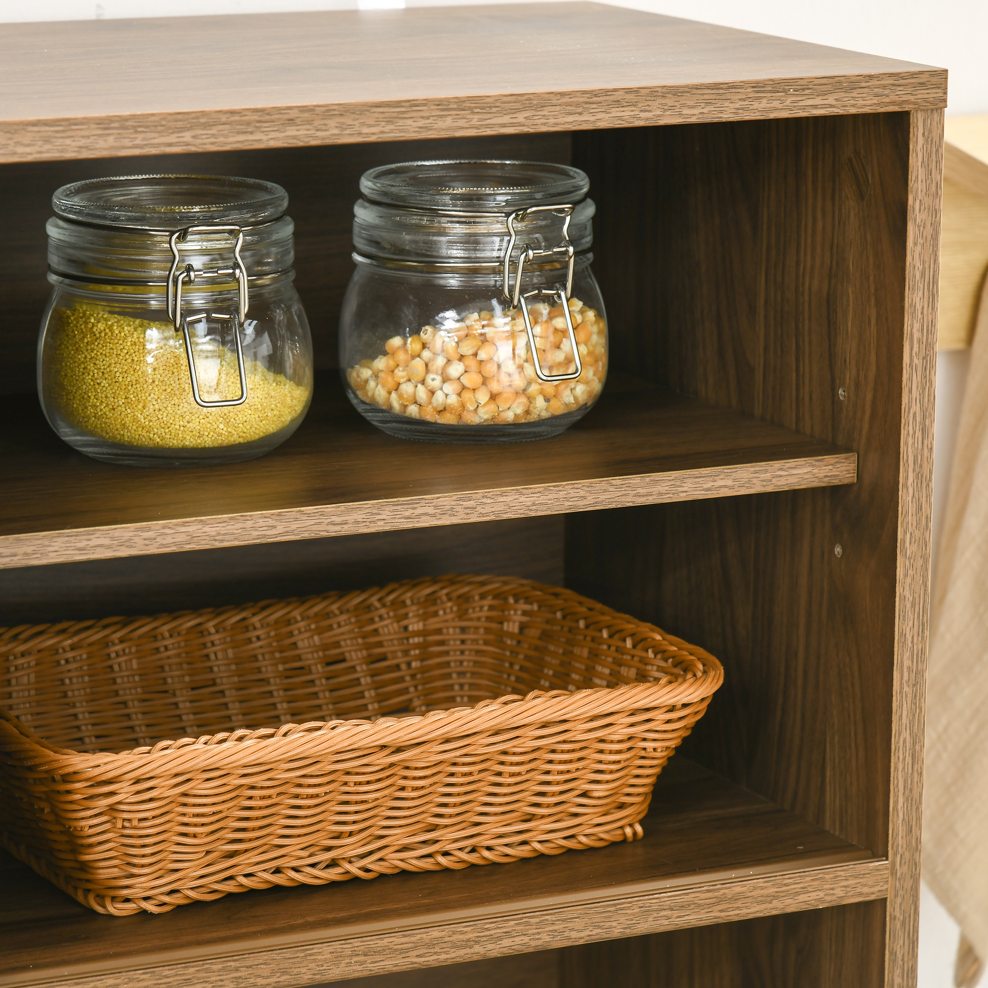 RELAX4LIFE Credenza da Cucina a Terra, Aradietto Portaoggetti in Legno con Ripiano Interno