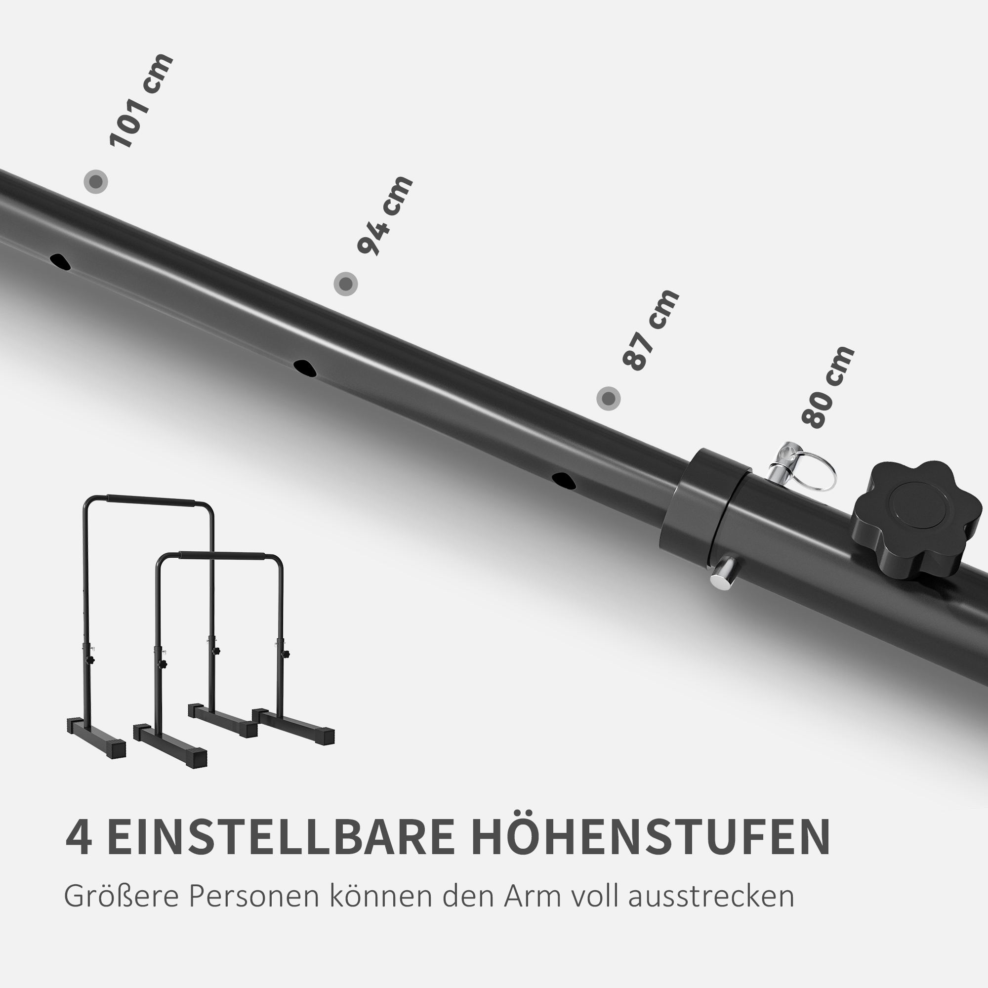 Kastmisjaam, kõrguse reguleerimine 80–105 cm, kerge, libisemiskindel, kuni 120 kg, terasest, must