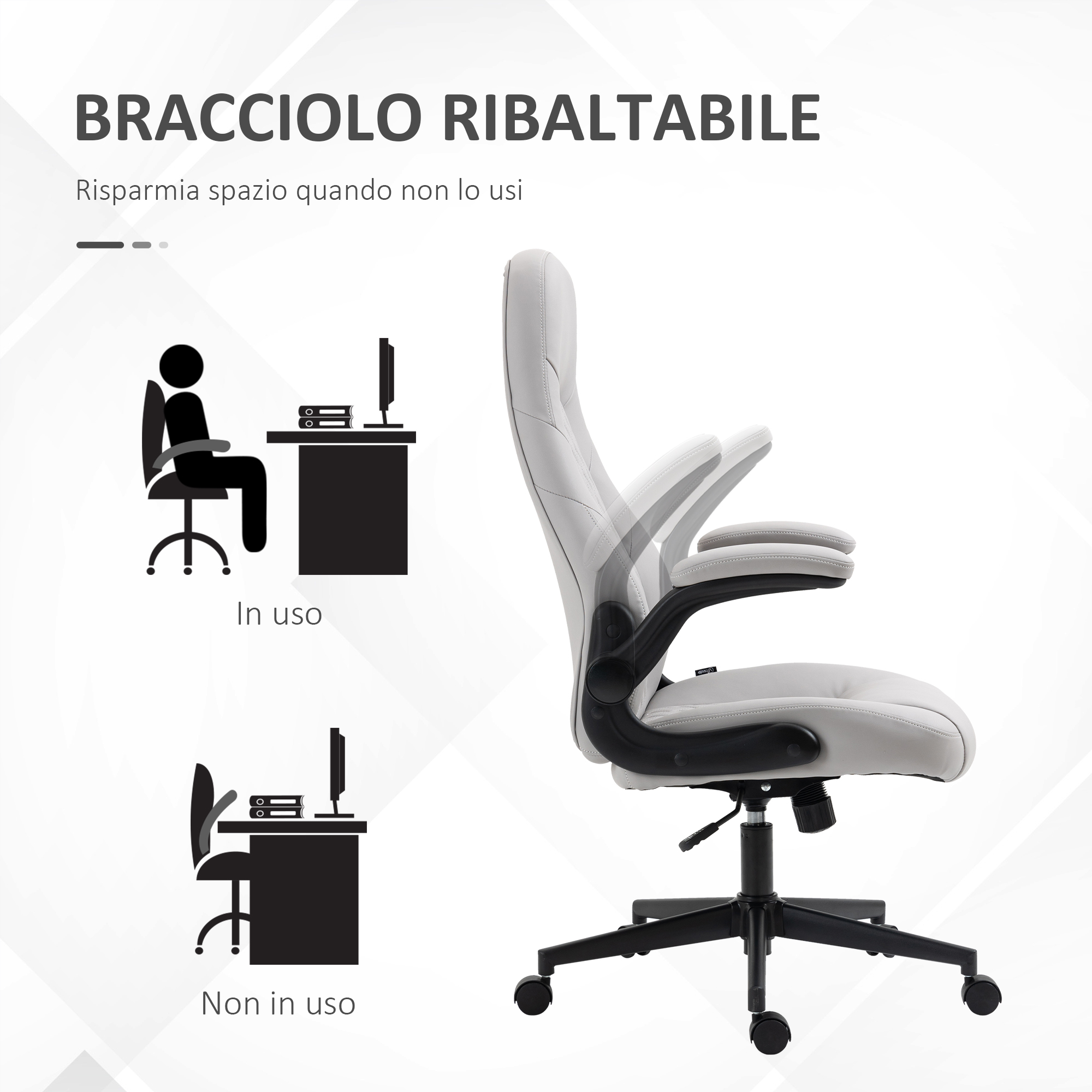 Sedia Ufficio Bracciolo Regolabile, Naspaluro Poltrona Ergonomica In Rete Traspirante 84288696