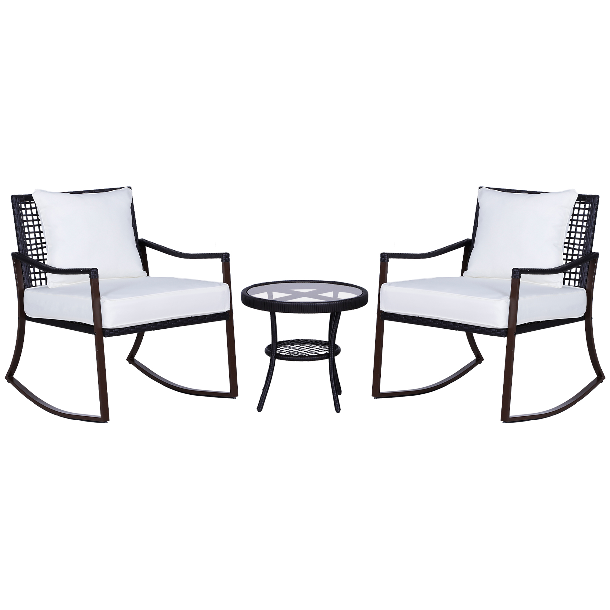Ensemble Salon De Jardin 3 Pièces 2 Personnes Avec Coussins Outsunny | Maisons Du Monde