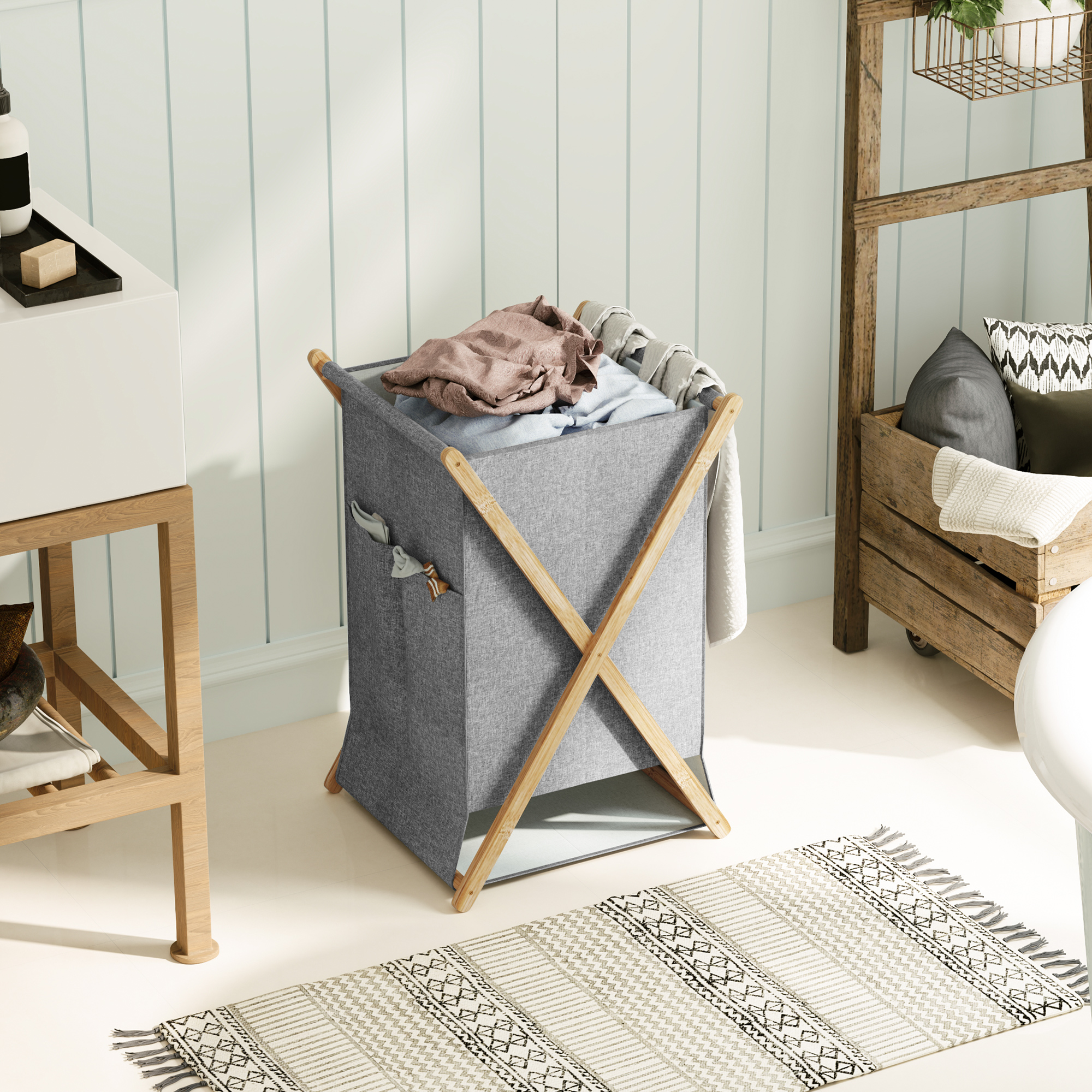 König Design Cesto Portabiancheria Pieghevole Pop-Up In Tessuto | Ideale Per Cameretta Bambini, Viaggi E Piccoli Spazi