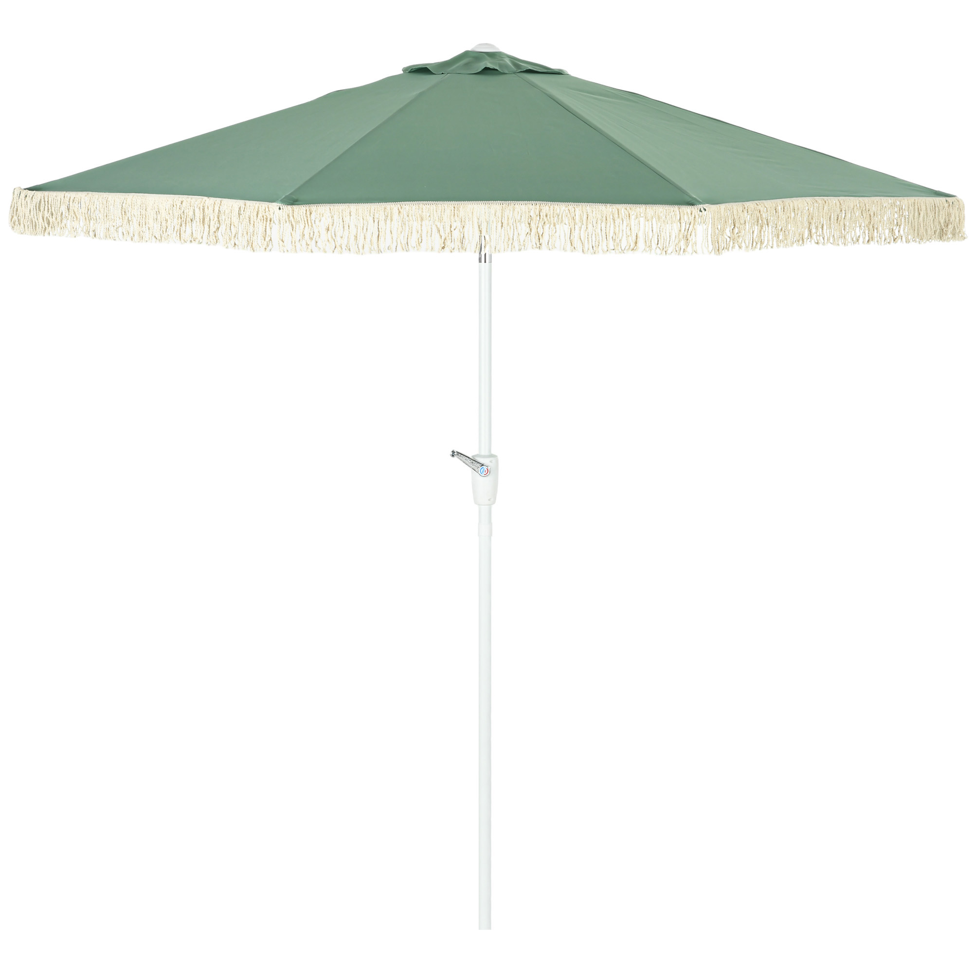Ombrellone Da Giardino Outsunny 2.6x2.4 M Inclinabile — 3 Posizioni, 8 Stecche, Con Manovella, Tessuto 180g, Crema