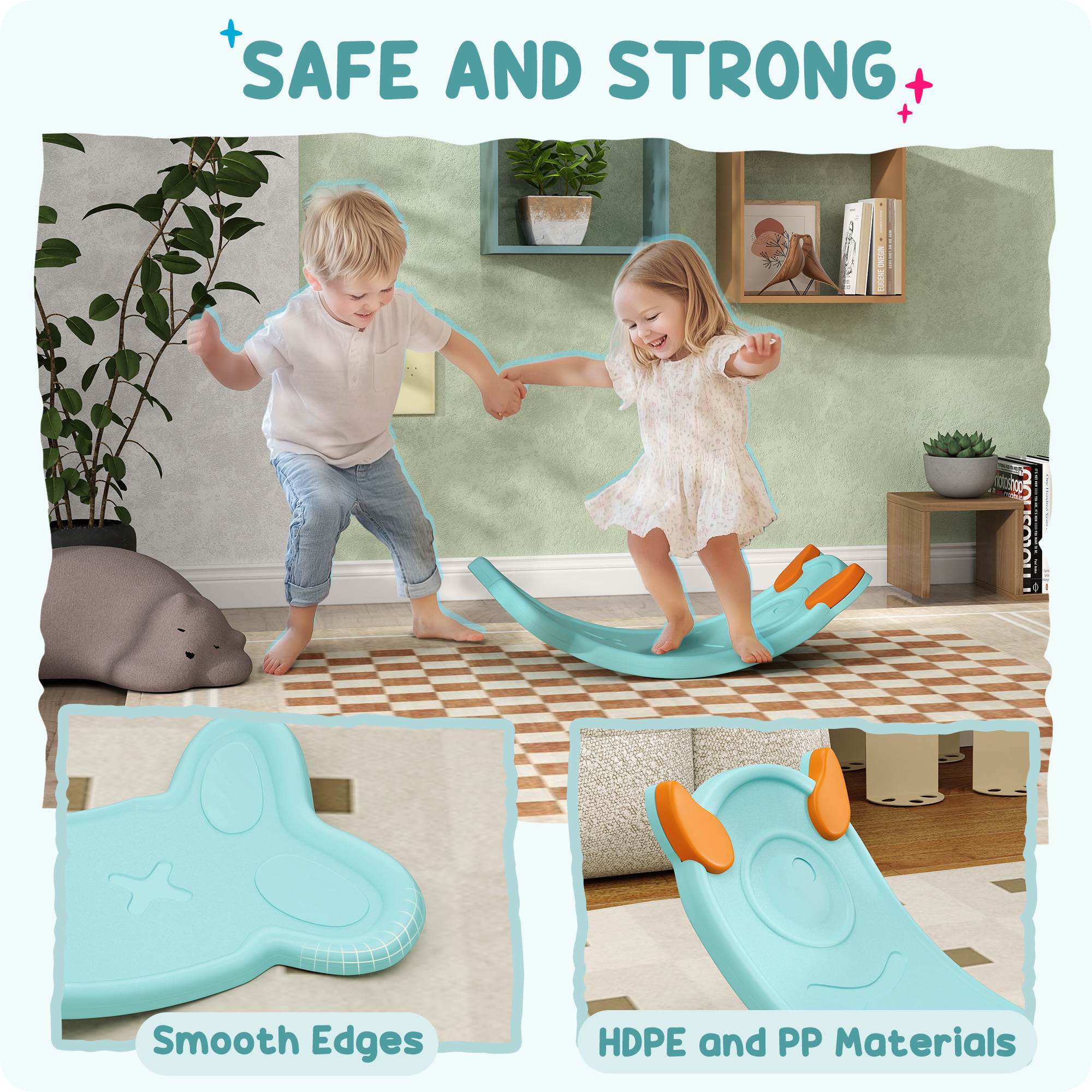 AIYAPLAY Balance Board for Kids Balance Training & Sensory Play, Light Blue 7