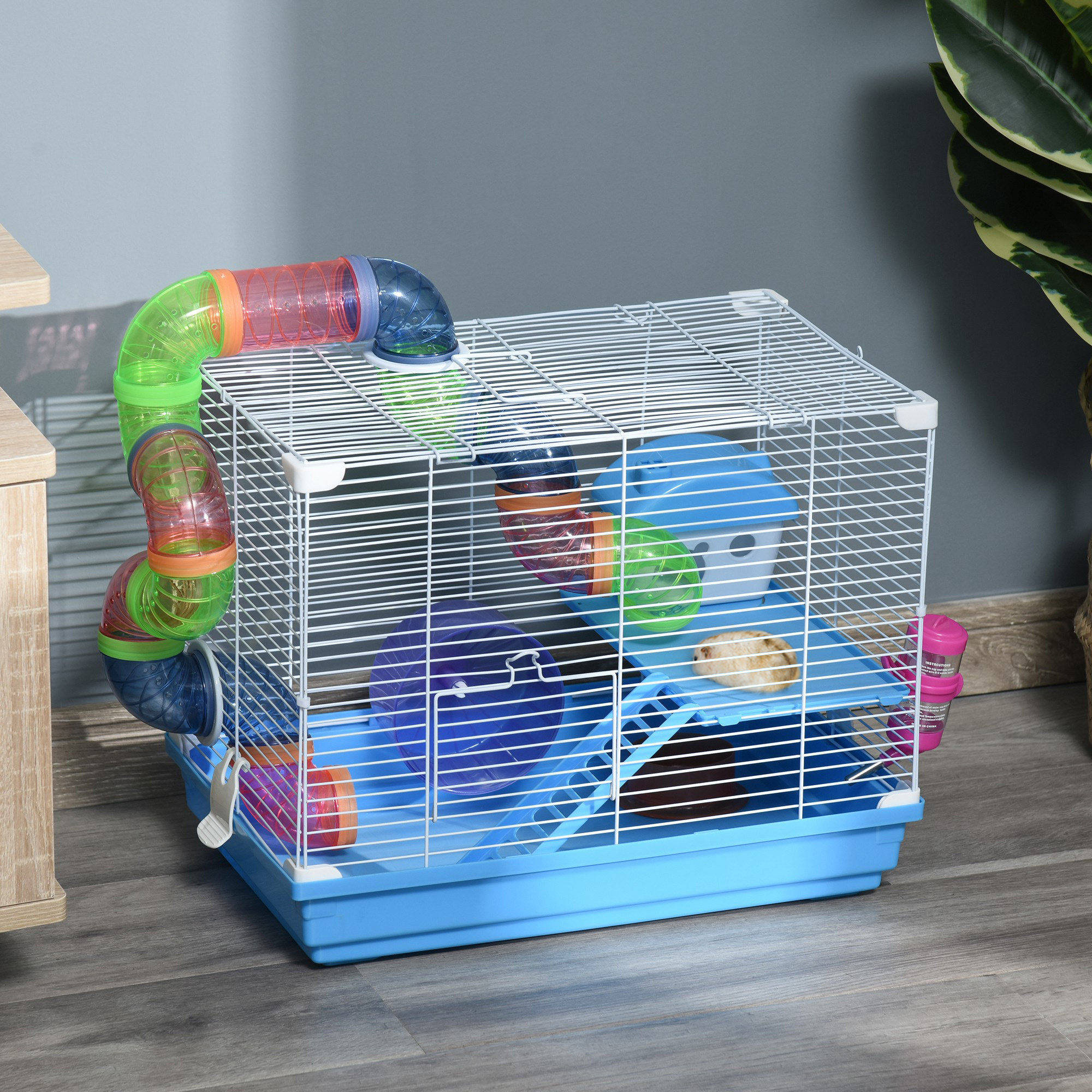 PawHut 2-Story Large Small Animal Cage w/ Accessories for Chinchillas Puppy Guinea Pig