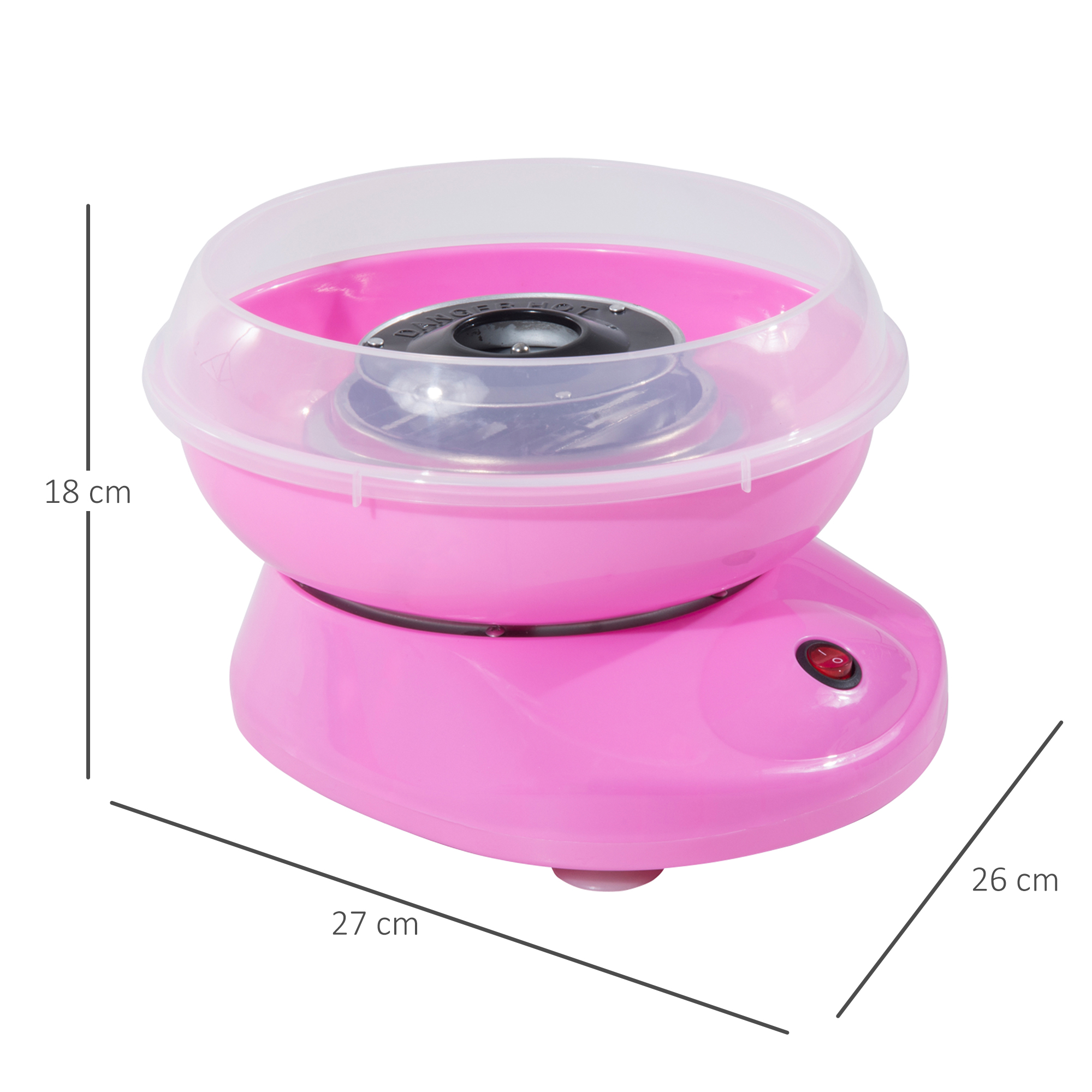HOMCOM Candy Floss Machine Electric Cotton Candy Maker Gadgetry 450W (Pink) 3