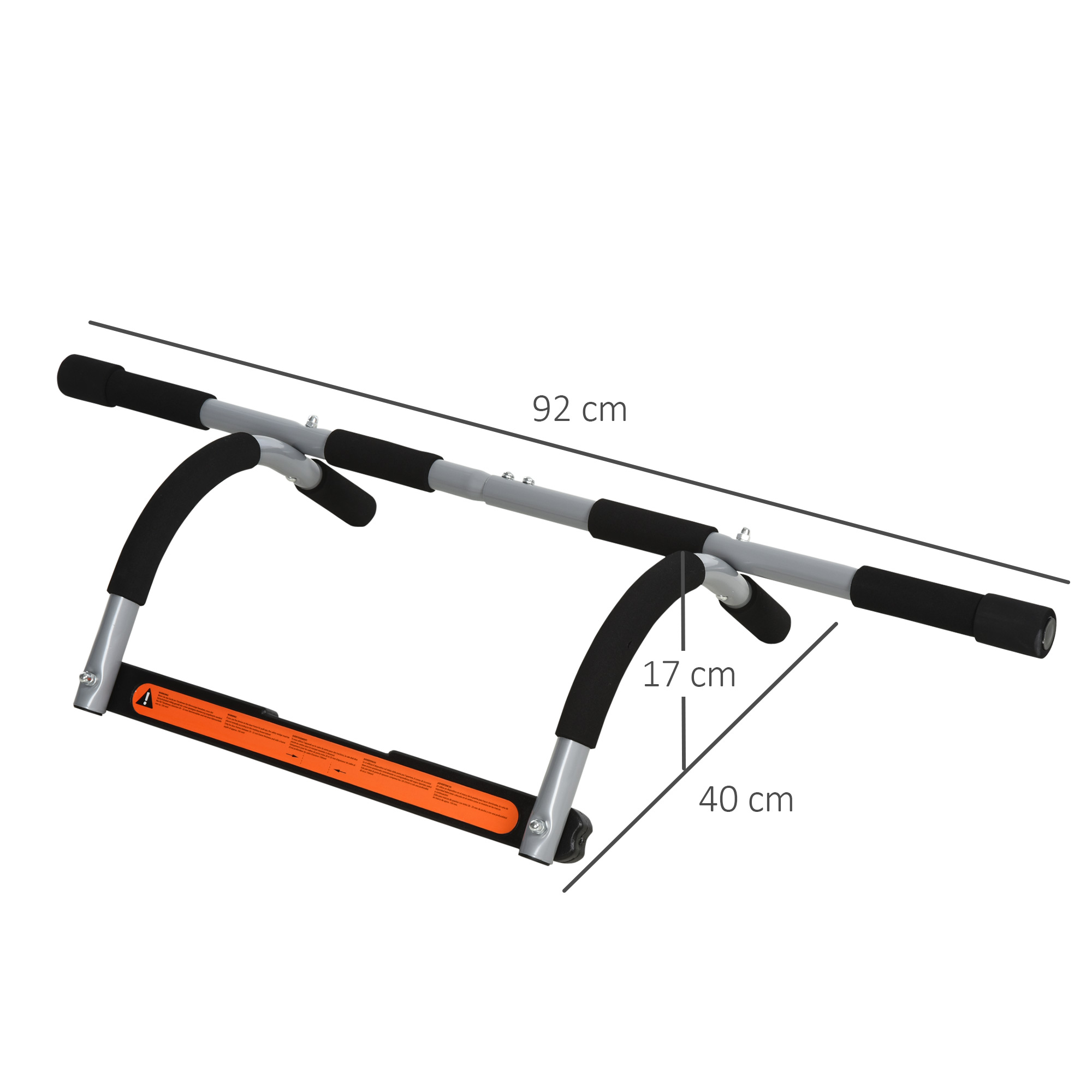 HOMCOM Pull-Up Bar for Doorway, Home Fitness Door Horizontal Push up Bar for Indoor Gym Upper Body Workout, Grey 3