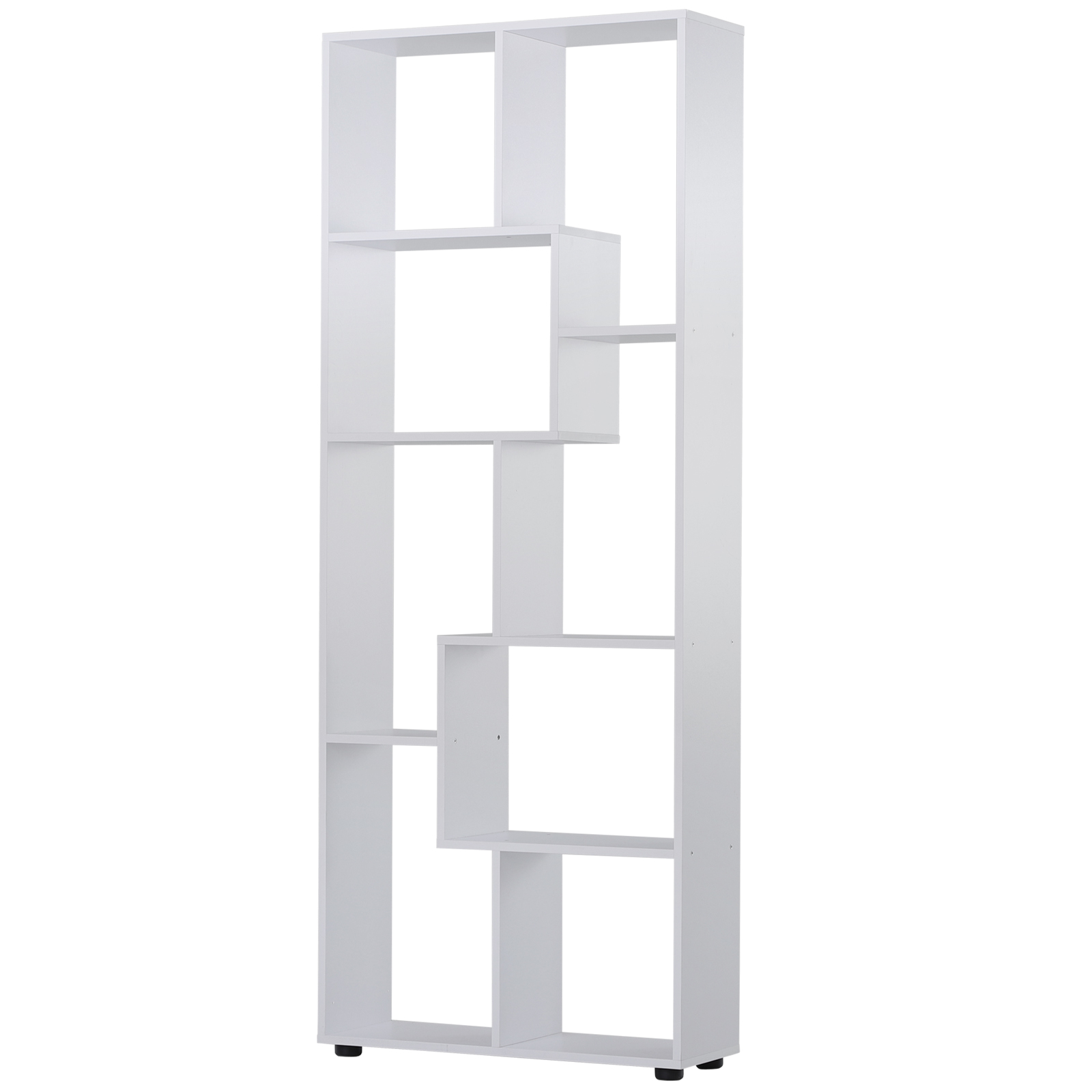 HOMCOM Estantería Moderna Vertical Diseño de Librería con 8 Estantes E1 Tablero de Partículas 70x24x178cm Blanco | Aosom España