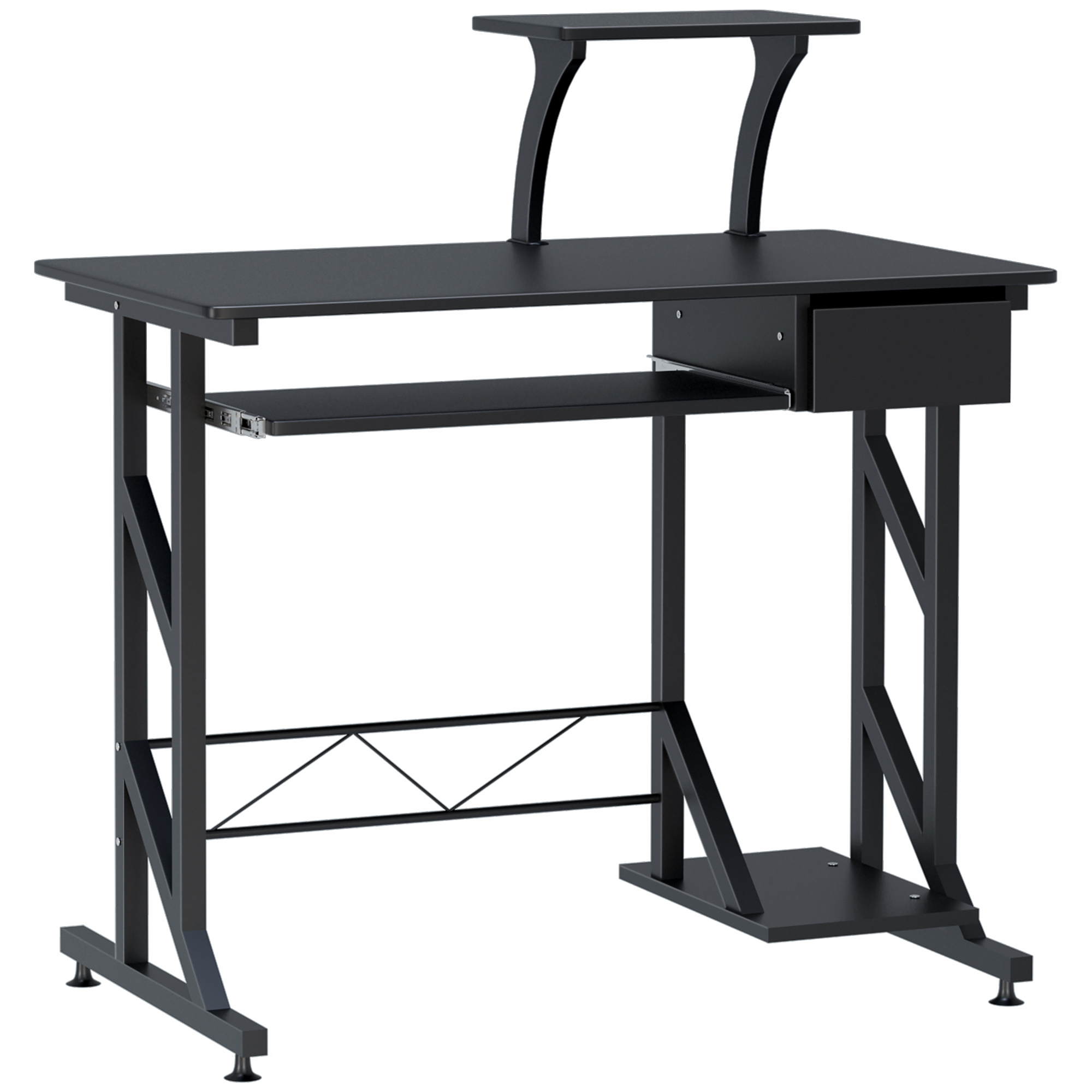 HOMCOM Bureau informatique design en mdf 90 x 50 x 95 cm noir HOMCOM Bureau informatique design en mdf 90 x 50 x 95 cm noir
