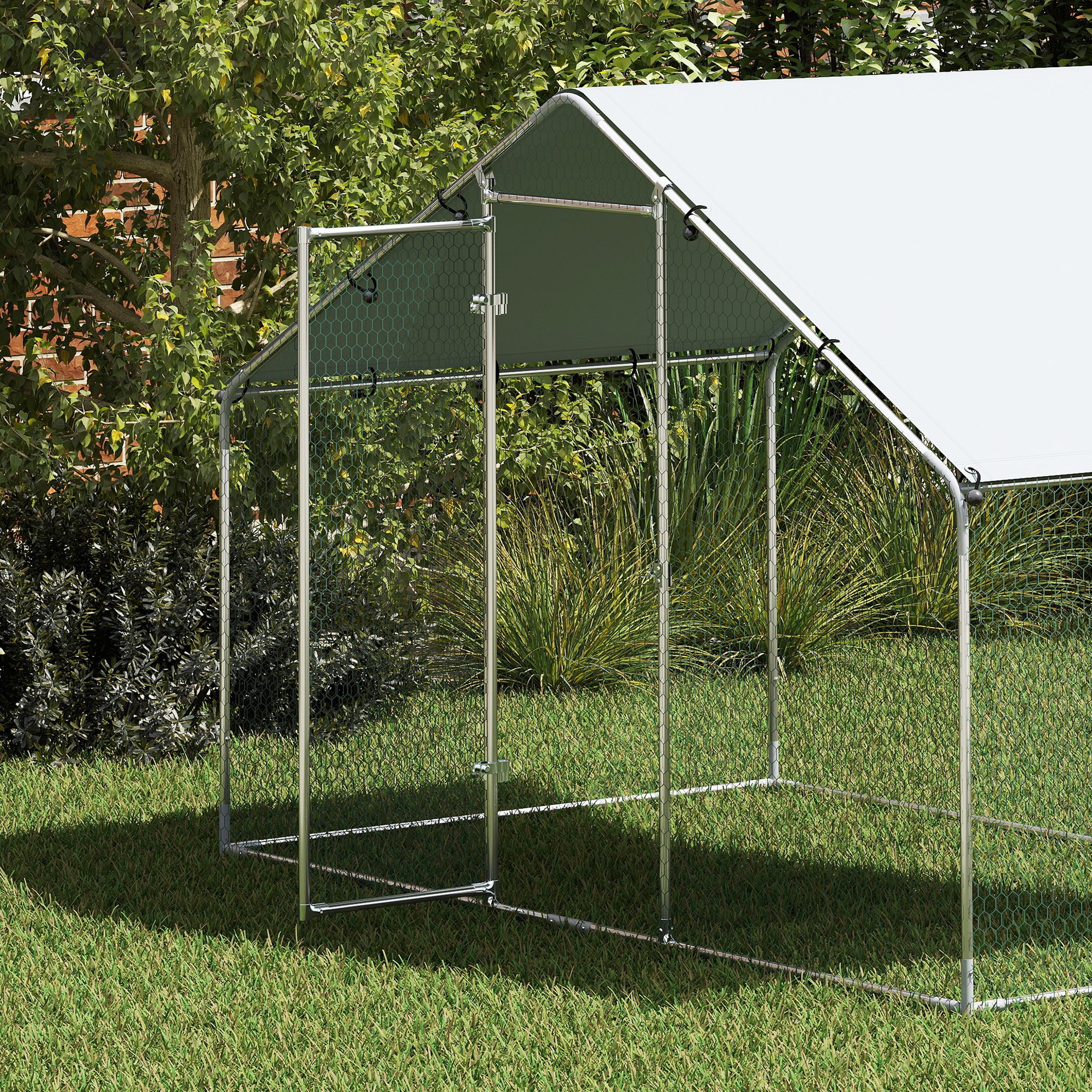 Kanaaedik 5-8 kanale, presendist katusega, lukustatava uksega, terasraamiga, 5,1 m², 3 x 1,7 x 1,9 m