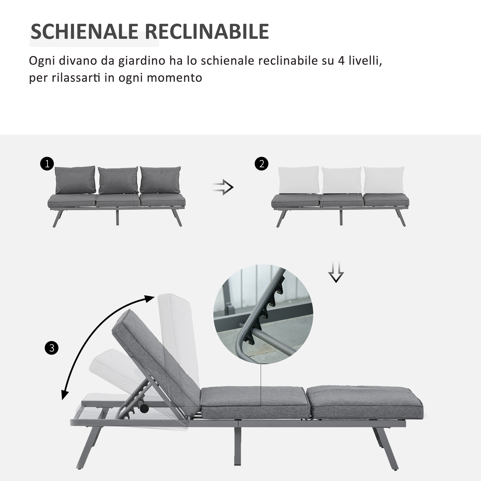 Set di mobili da giardino (5 pezzi), piano in vetro, vimini intrecciato, colore kaki | Leroy Merlin