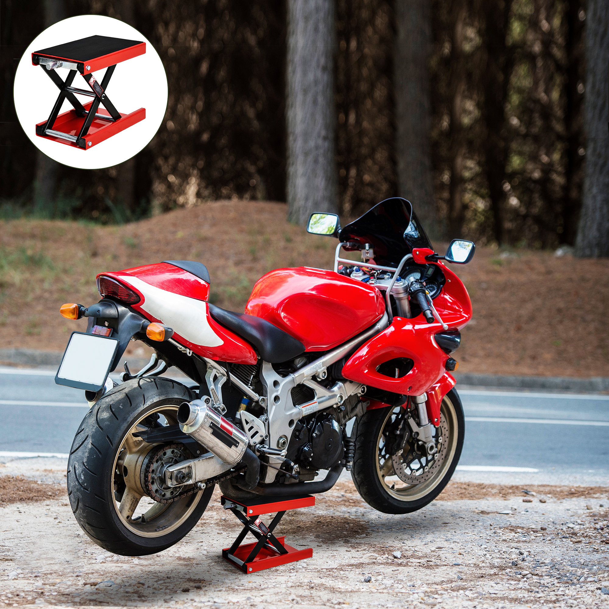 DURHAND Steel Motorbike Jack Lift, 27.5 / 39.5 H cm - Orange