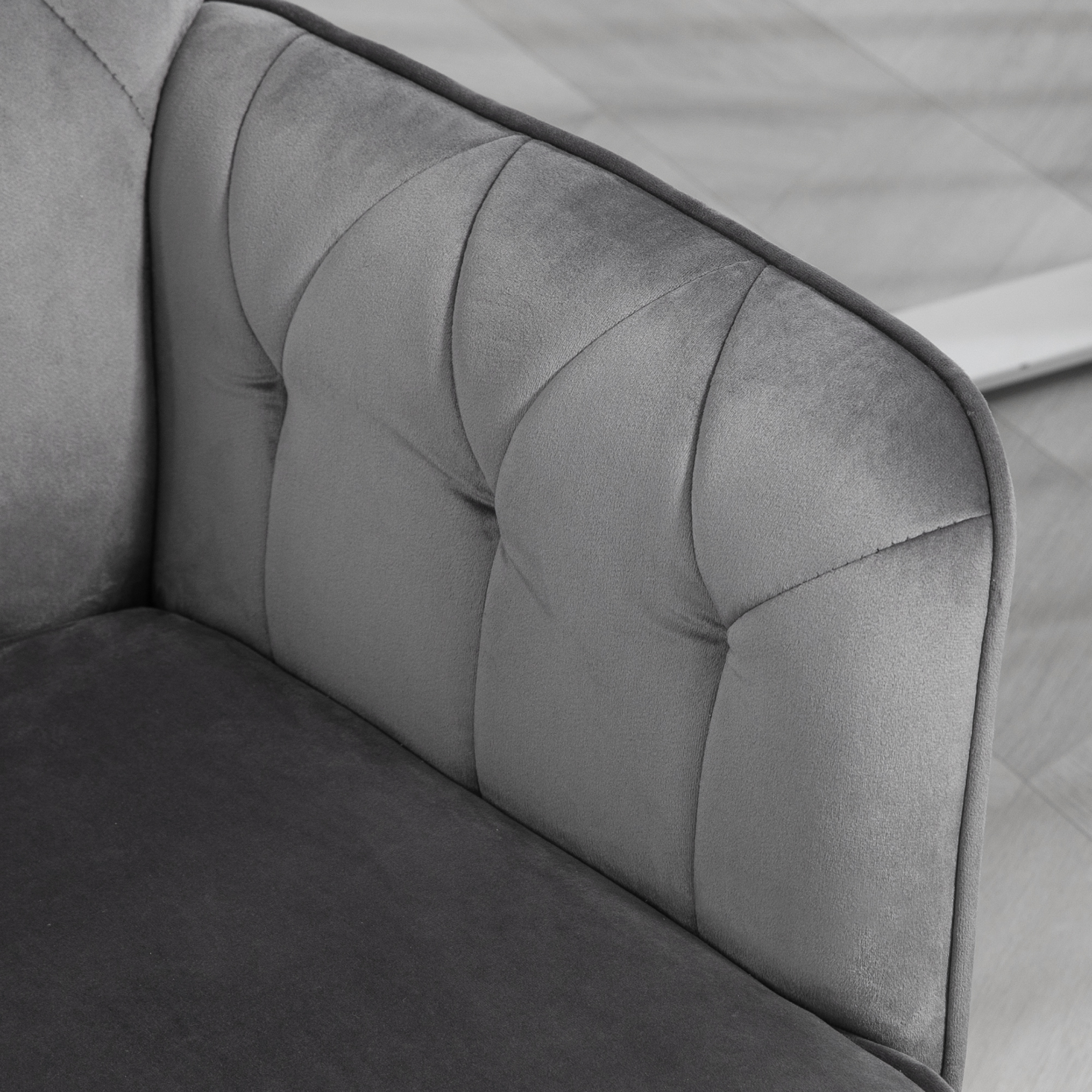 Vinsetto Linen Computer Chair with Armrest, Modern Swivel Chair with Adjustable Height, Dark Grey 8