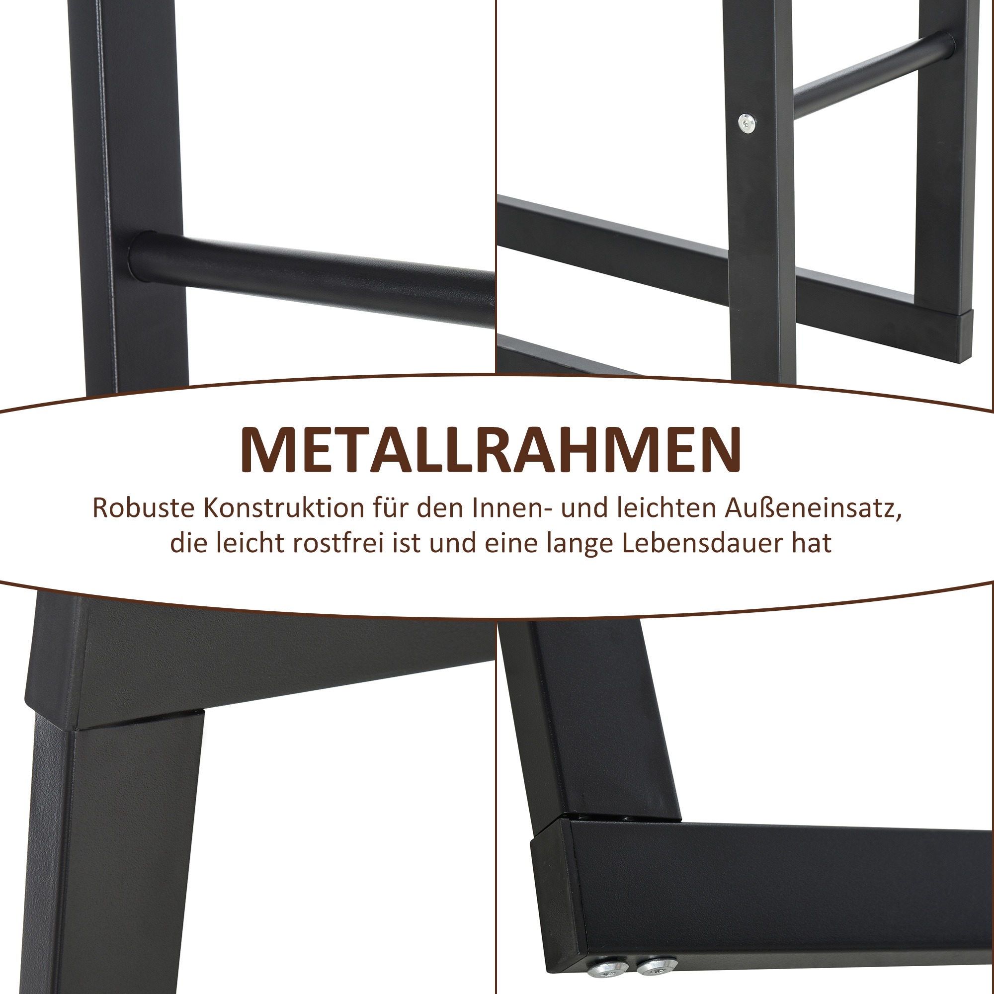 Metallist küttepuude riiul 40 x 25 x 150 cm, küttepuude riiul, virnastamisabi, terasraam, kuni 100 kg, küttepuude varjualune õue, puiduriiul, küttepuude riiul aeda, terrassile, õues kasutamiseks, must
