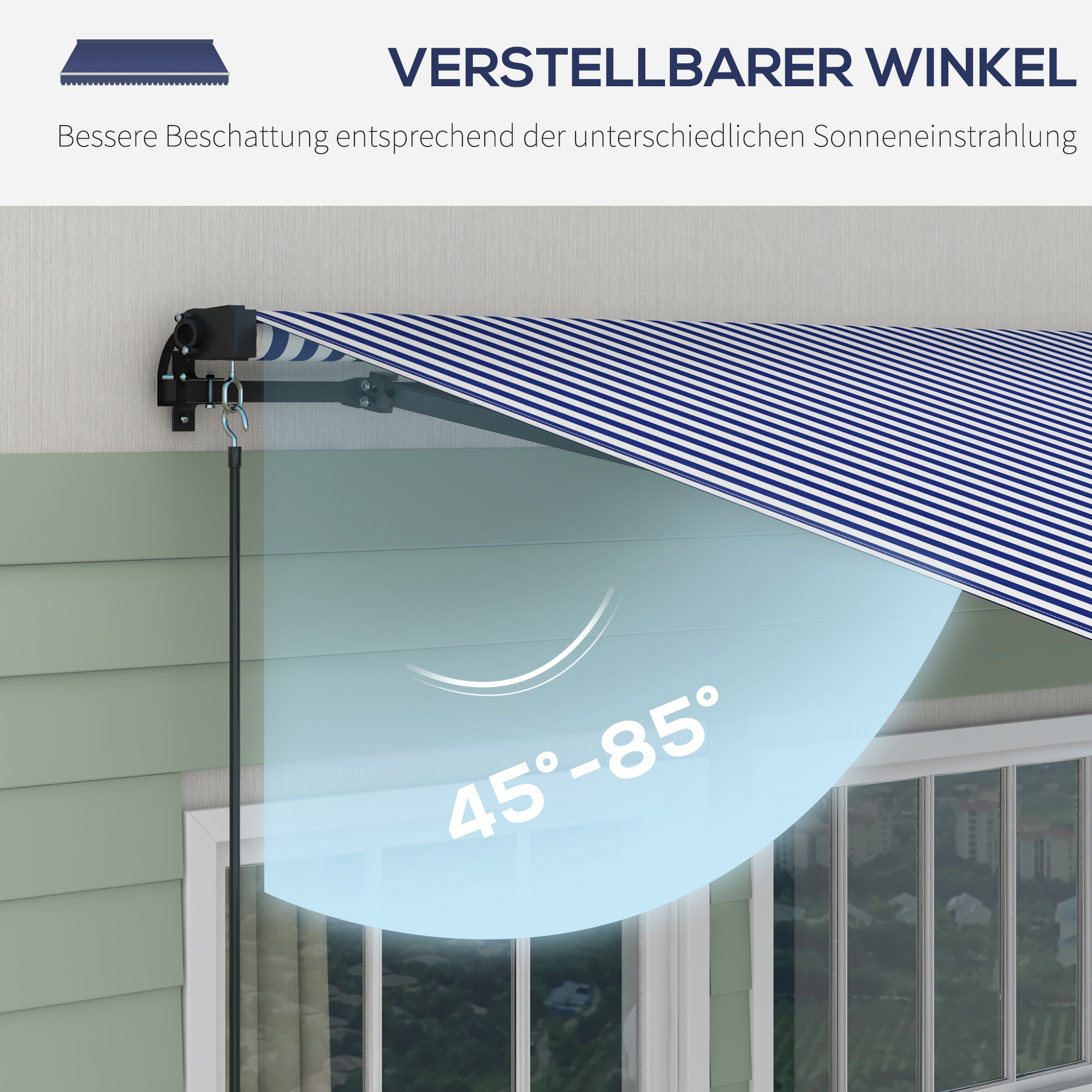 AUVYI Markisenbespannung Canvas Blau & Weiß 4x Produktbild-Vorschau 4