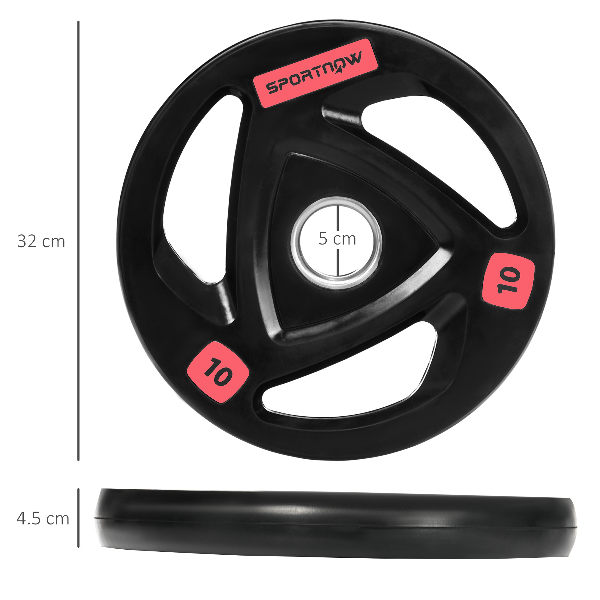 SPORTNOW Set Dischi Pesi 2x2.5kg Con 3 Impugnature Foro 5cm Acciaio E Plastica 89783011 SPORTNOW Set Dischi Pesi 2x2.5kg Con 3 Impugnature Foro 5cm Acciaio E Plastica 89783011