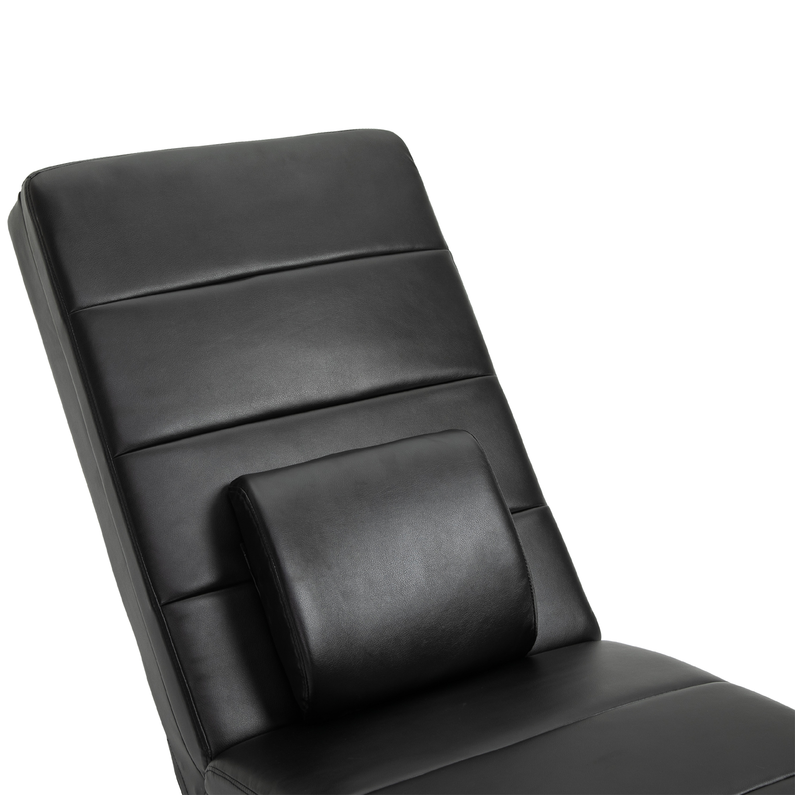 Lamamistool massaažifunktsiooniga, ergonoomiliselt kõrge seljatugi, massaažifunktsiooni ja null-G disainiga padjaga, kunstnahk, metall, poroloon, must, 58 x 1