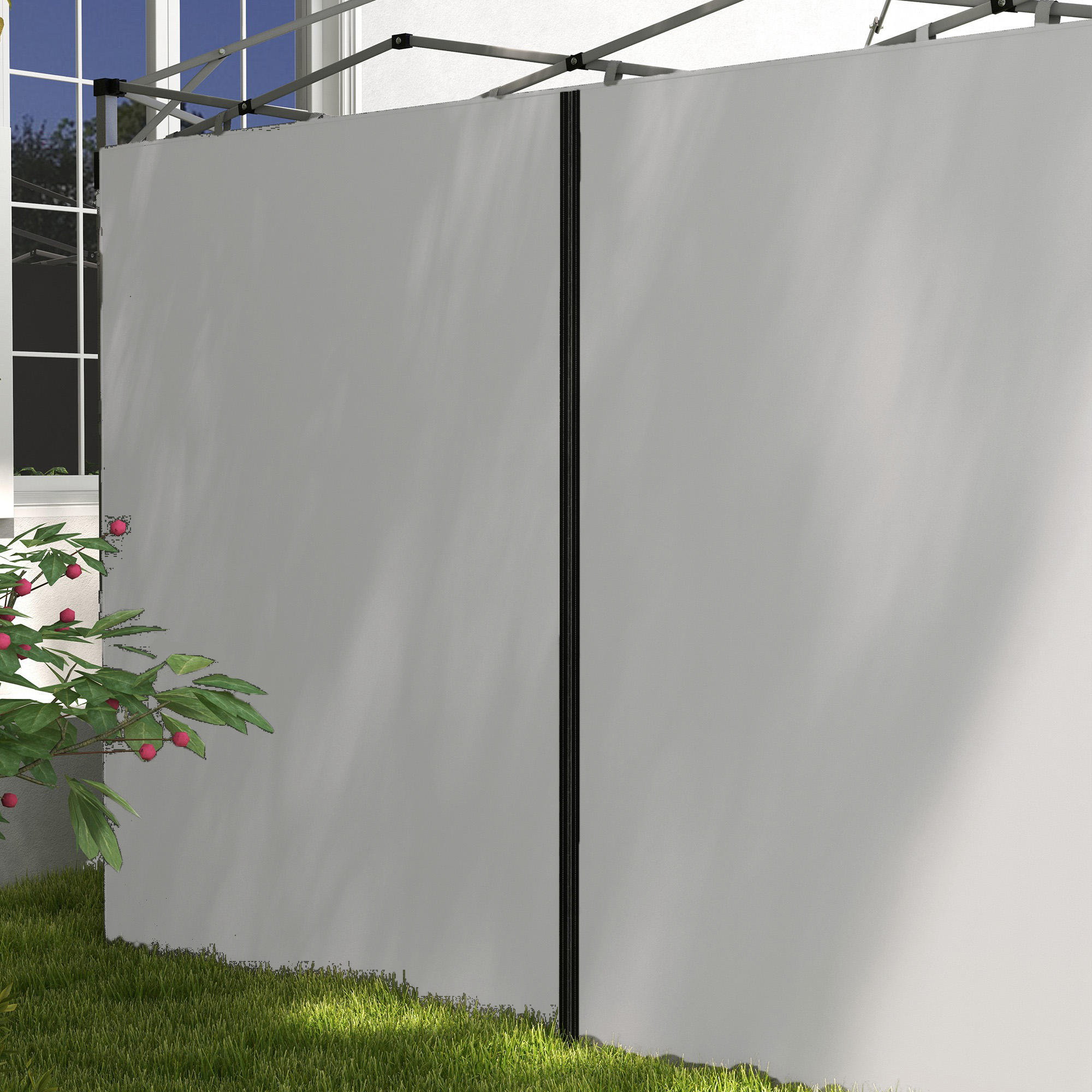 Outsunny Set of Two 3 x 3(m) Replacement Zipped Gazebo Walls Grey 9