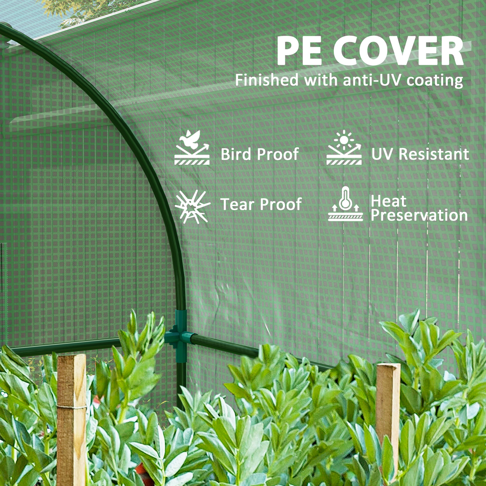 Outsunny 94 x 94cm Mini Portable Greenhouse Green 5